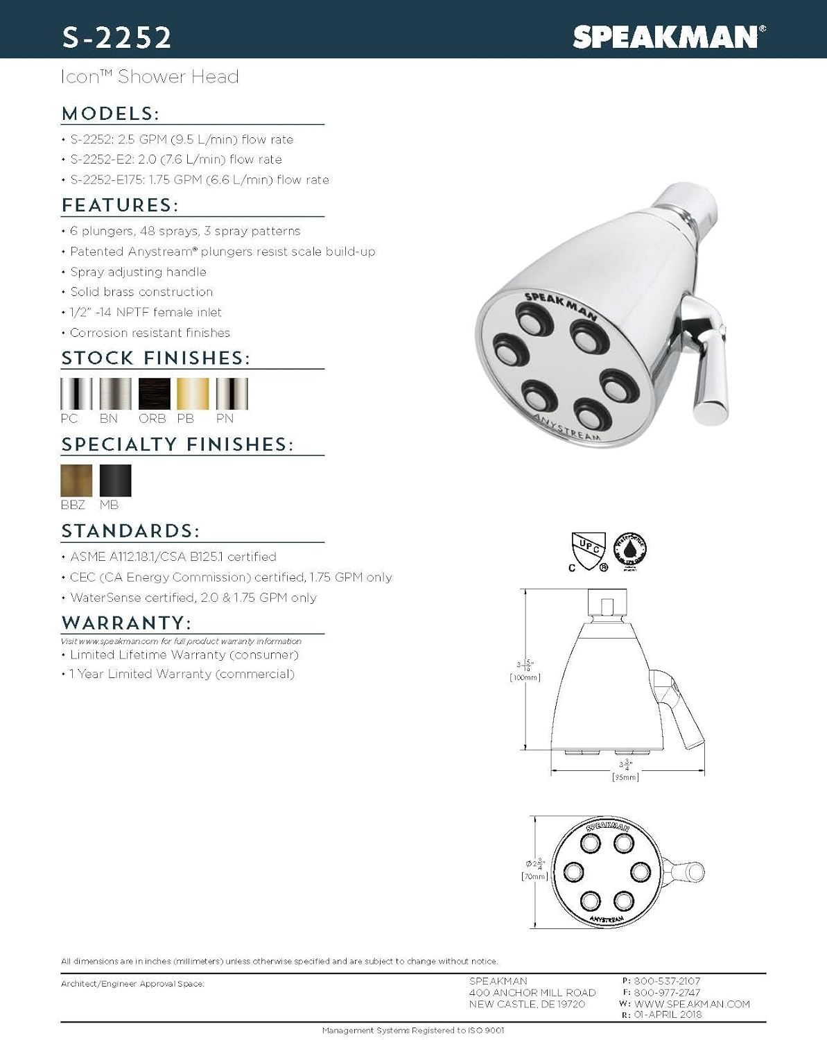 Kitchen & Bath Fixtures Speakman S2252PB Signature Brass Icon