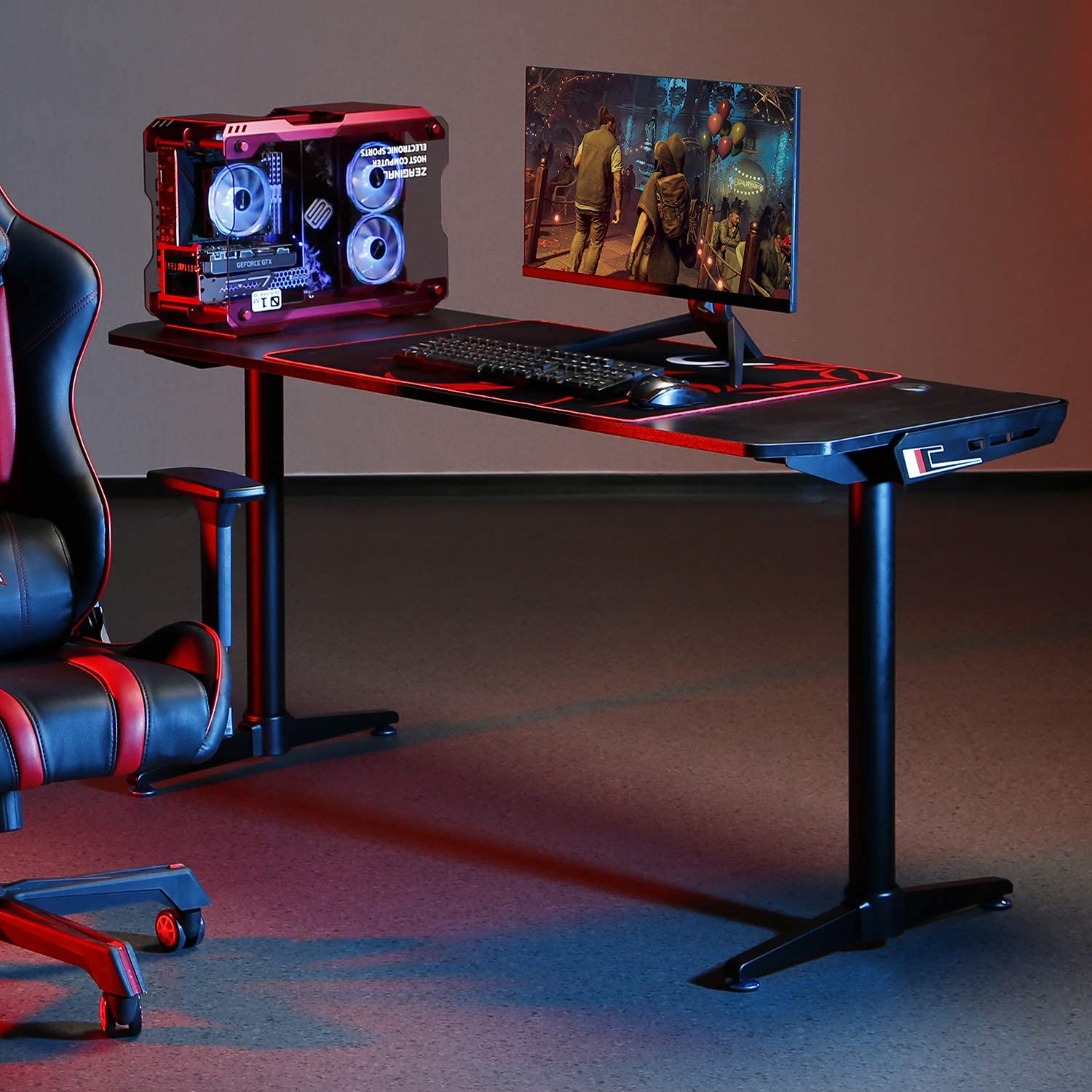 EUREKA ERGONOMIC I60 Computer Gaming Desk 60'' PC Computer Gaming Desks
