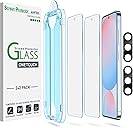 amFilm Auto-Alignment OneTouch for Samsung Galaxy S24 FE 6.7'' Screen Protector + Camera Lens Protector,Tempered Glass,30 seconds Installation, Bubble Free, Case Friendly, Anti-Scratch [2+2 Pack]