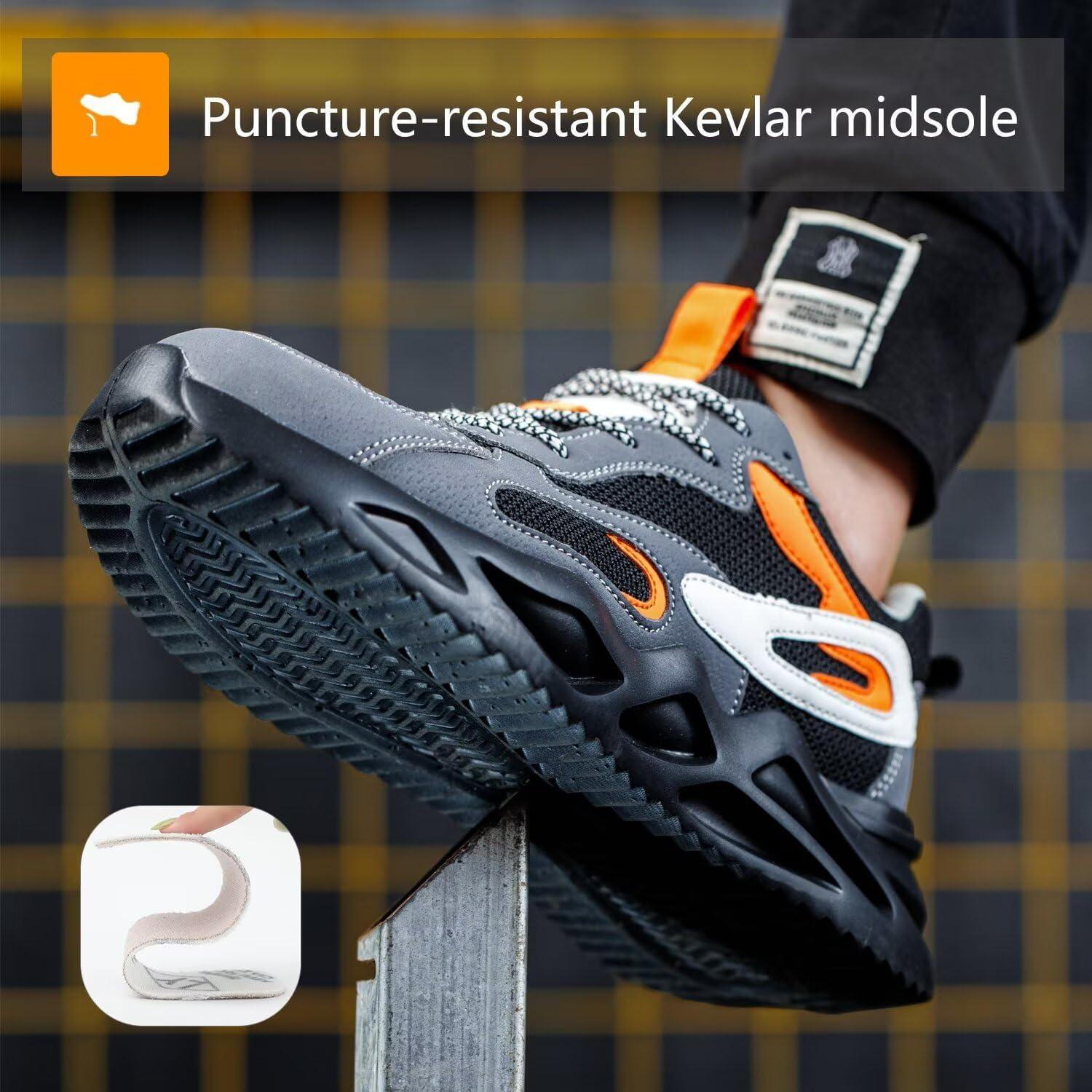 Steel Toe Shoes for Women Men Wide fit Indestructible Work Sneakers Safety Shoes Lightweight Slip Resistant Puncture Proof Composite Toe Shoe - Image 4