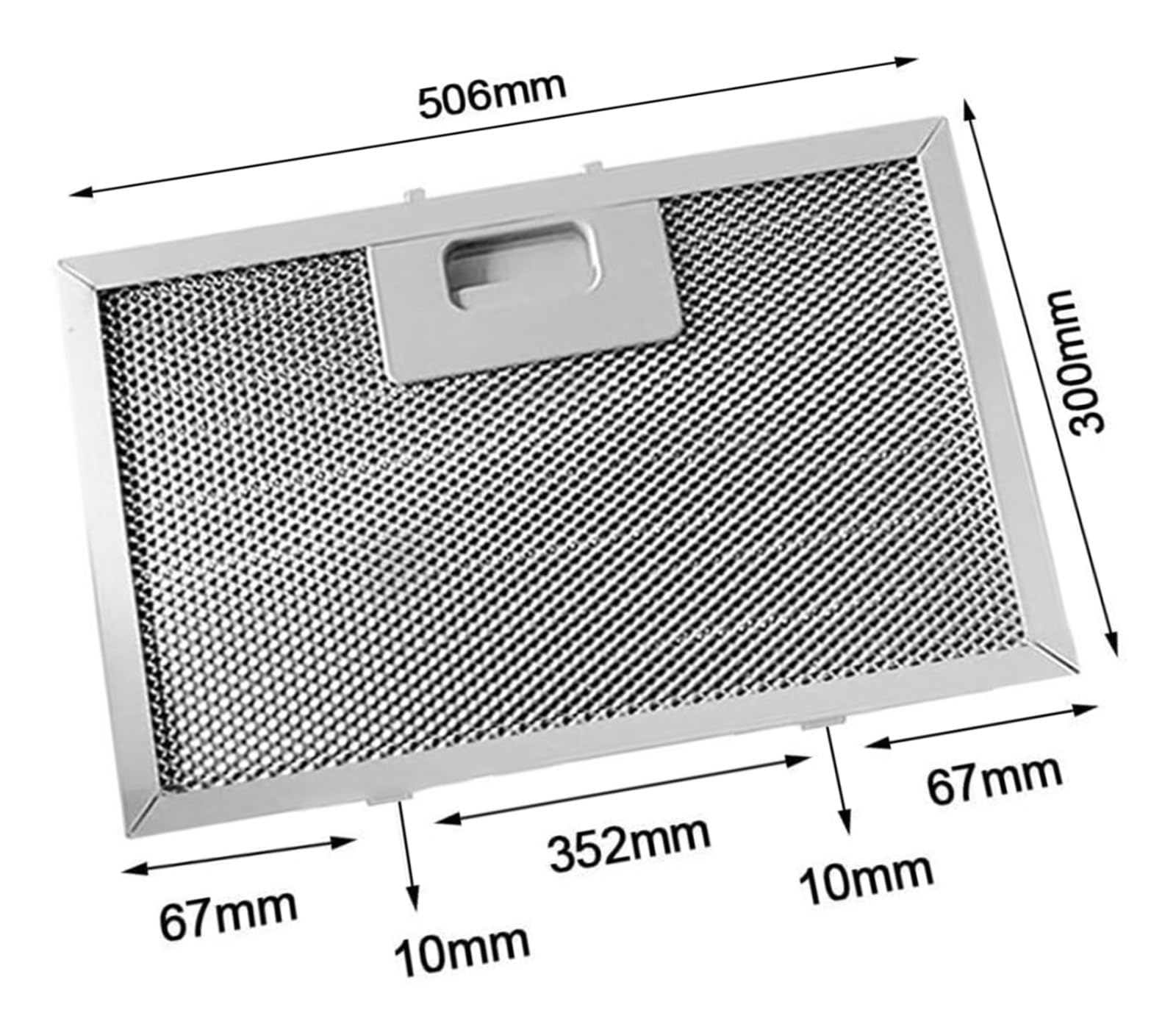 Filtro de grasa malla de aluminio 506x300x9mm for campana extractora de ventilación