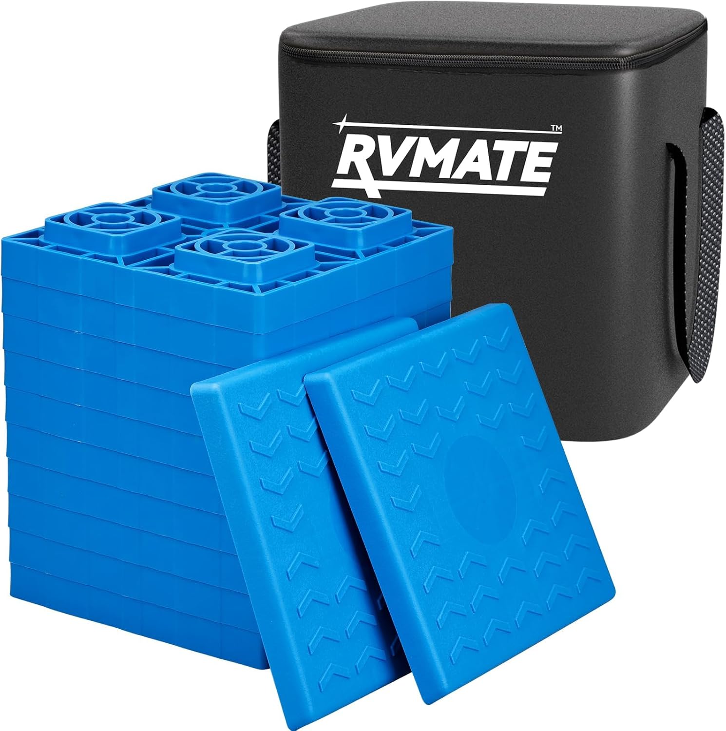 RVMATE RV Leveling Blocks 12 Pack & RV Tire Covers