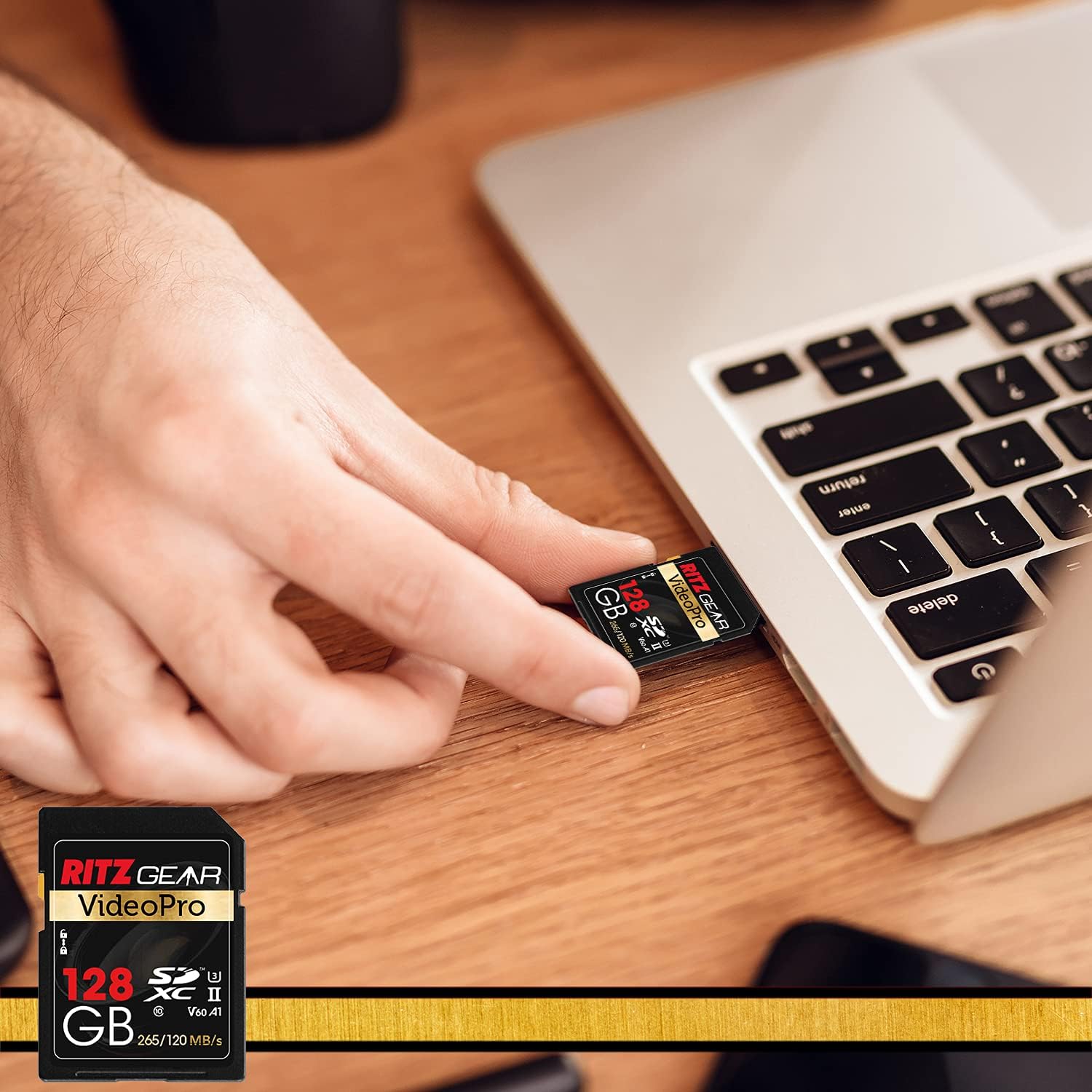 Ritz Gear 128GB High-Speed SDXC UHS-II SD Card, C10, U3, V60, Full-HD & 8K Memory Card for DSLR, Cinema-Quality Video Cameras
