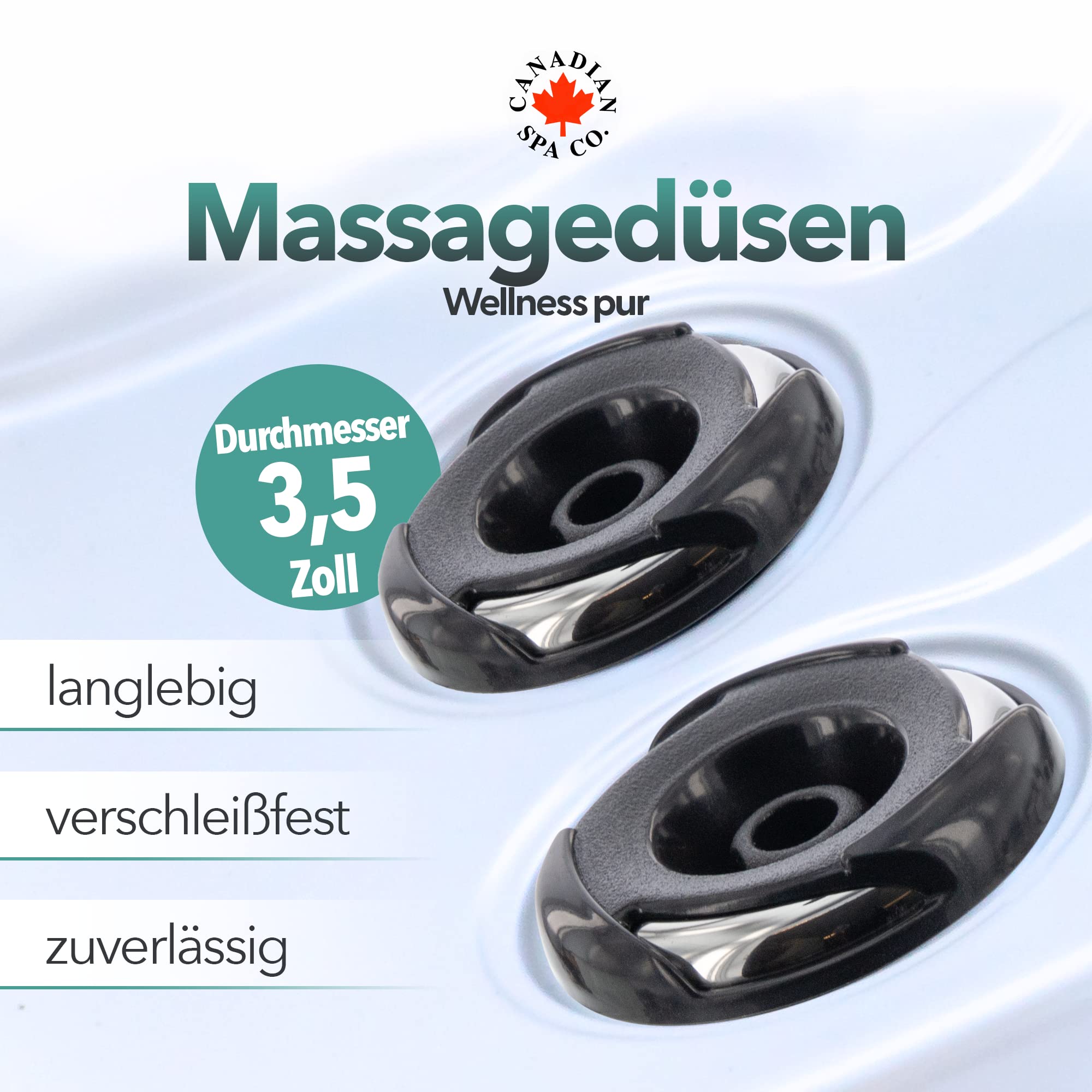CANADIAN SPA CO. Jet Directional Medium, Hurricane, diametro 3,5 pollici, ugelli direzionali, 4 misure, Whirlpool
