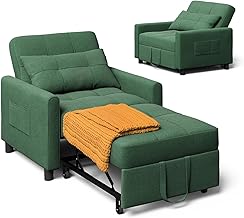 Xbro 3 in 1 Single Armchair Bed, Adjustable Backrest, Space-Saving Relax Sofa with Integrated Bag for Apartment/Bedroom