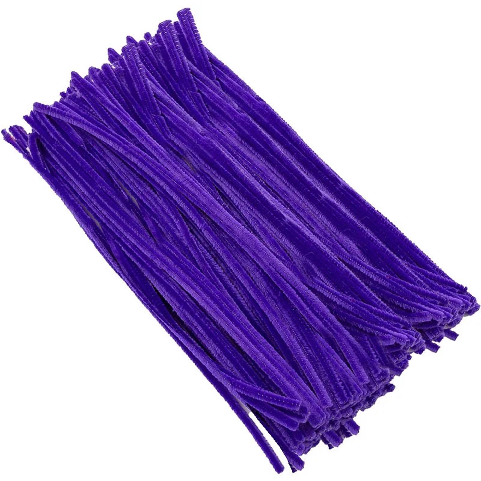 Scovolini Ciniglia 20/50/1000 pezzi fai da te for bambini creativi bastoncini di ciniglia in peluche stelo accessori artigianali a mano(Dk Purple,500pcs)