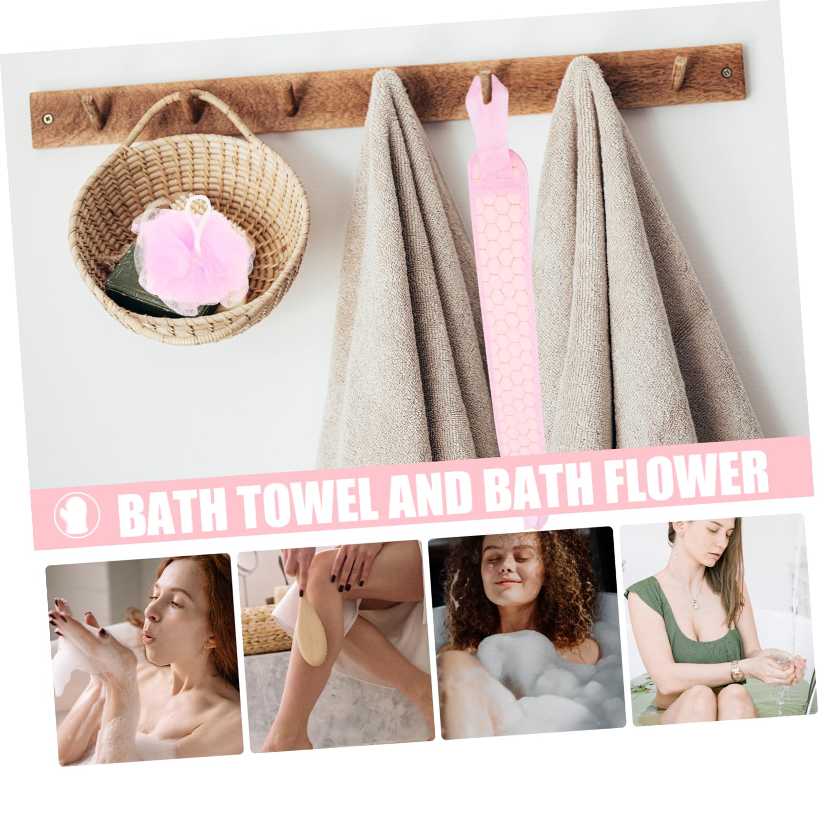Beavorty 3juegos Toallas Exfoliantes De Malla Accesorios Para Baño Frotador Para Espalda y Cuerpo Material y Ligero