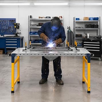 1200LBS Folding Welding Table, 65"12" Alloy Steel Portable Welding Table