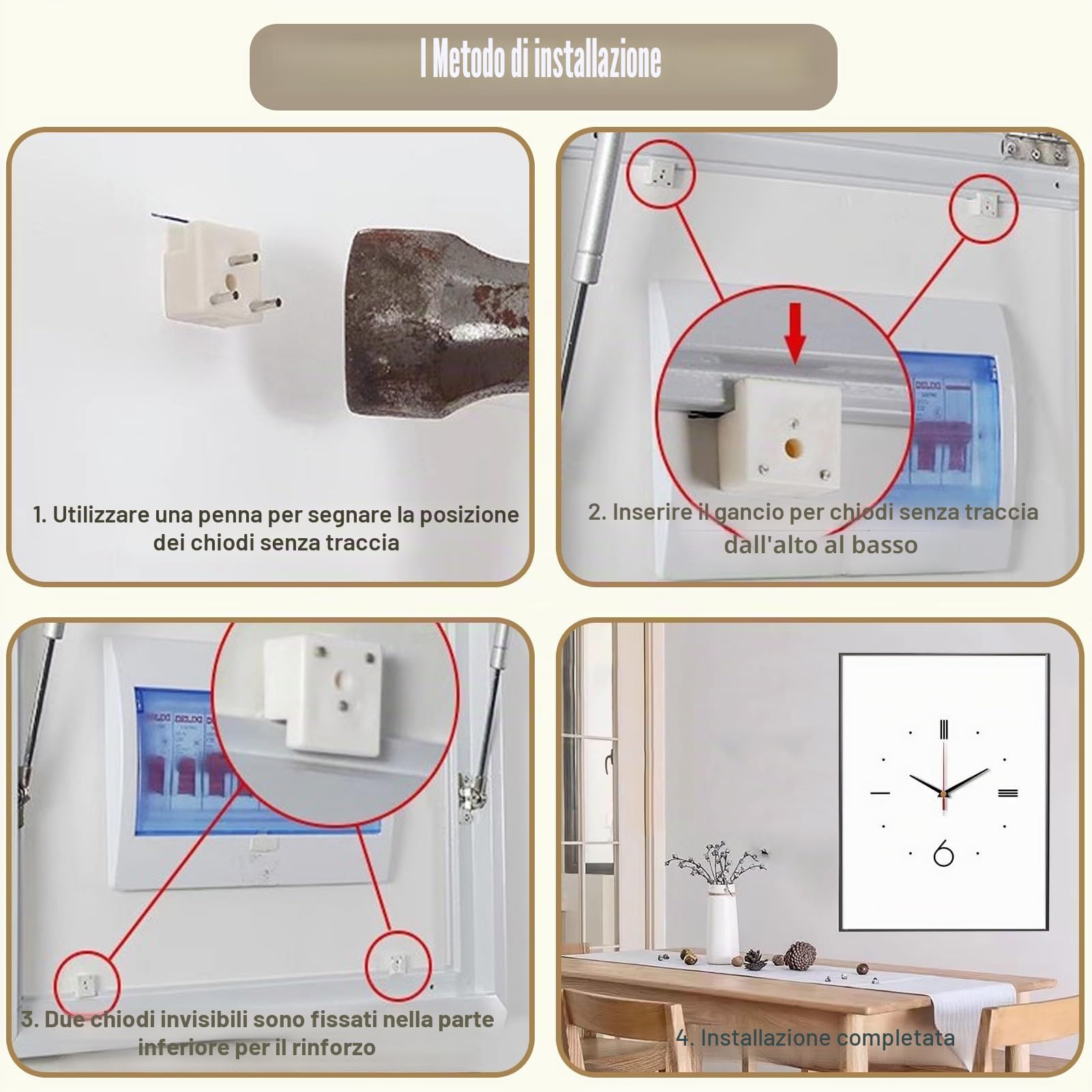 Copri Cassaforte a Muro Coperchio Della Scatola Degli Interruttori Verticali con Orologio, Coperchio del Quadro Elettrico Bianco con Pannello in Cristallo, Piastra Decorativa per Scatola dei Fusibili(