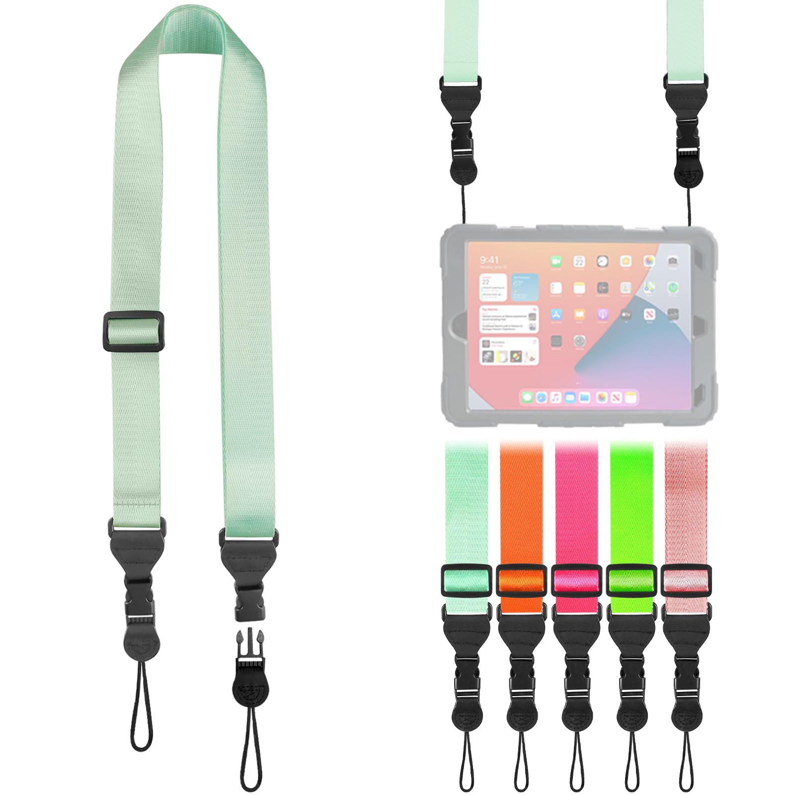 FIEIL Nylon iPad Strap, Adjustable Camera Neck Strap, Comfortable Shoulder Strap for iPad, Cellphone Tablet, Camera, Laptop, Binocular, Luggage Bag(