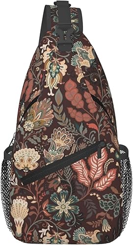Vista 18 de Mochila cruzada con hongo botánico, bolsa cruzada casual, bolsas de pecho para viajes, senderismo, mochila de hombro para mujeres y hombres Color 11