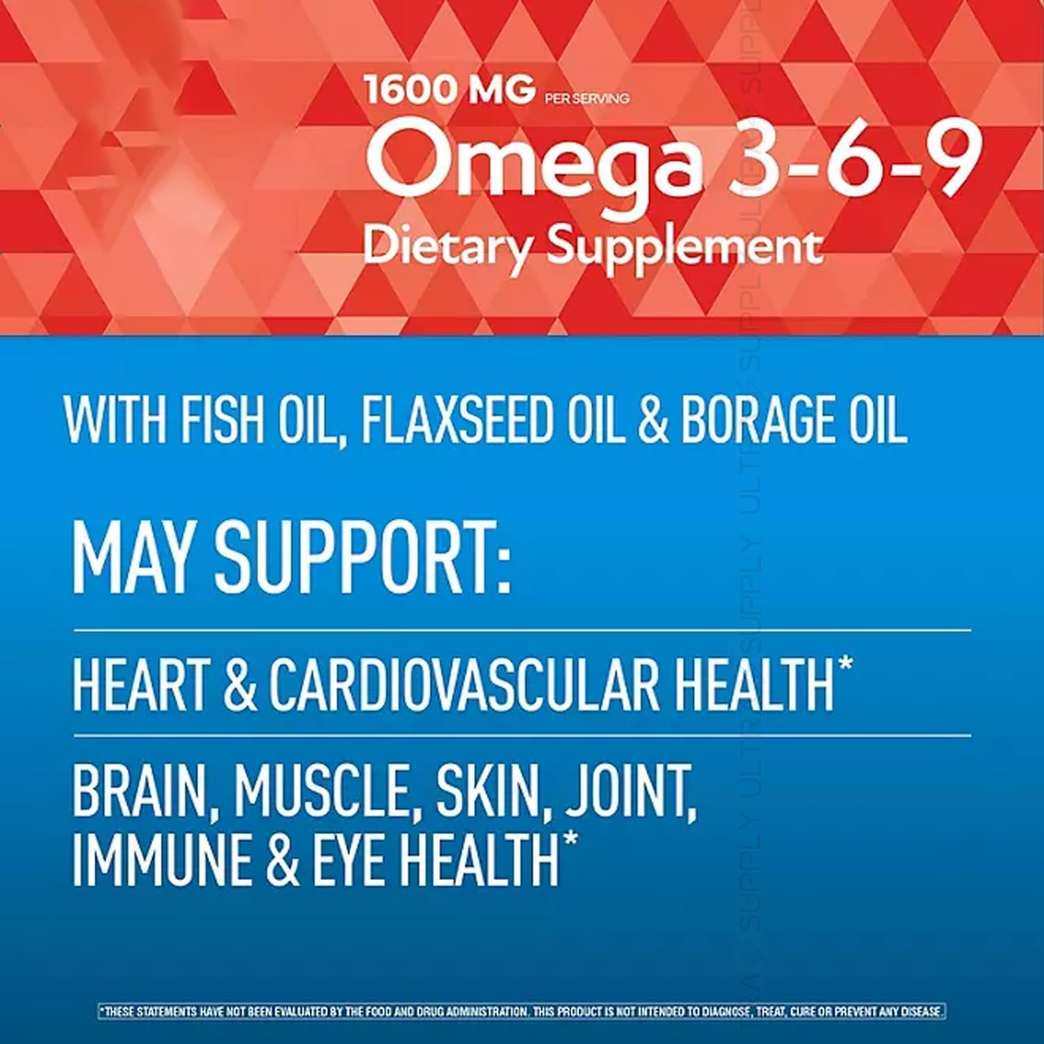 Omega 3-6-9 Dietary Supplement (325 ct.) - Promote Visual Function and Eye Health - Support Heart, Cardiovascular Health, Healthy Skin, Hair and Overall Health (Omega 3-6-9)