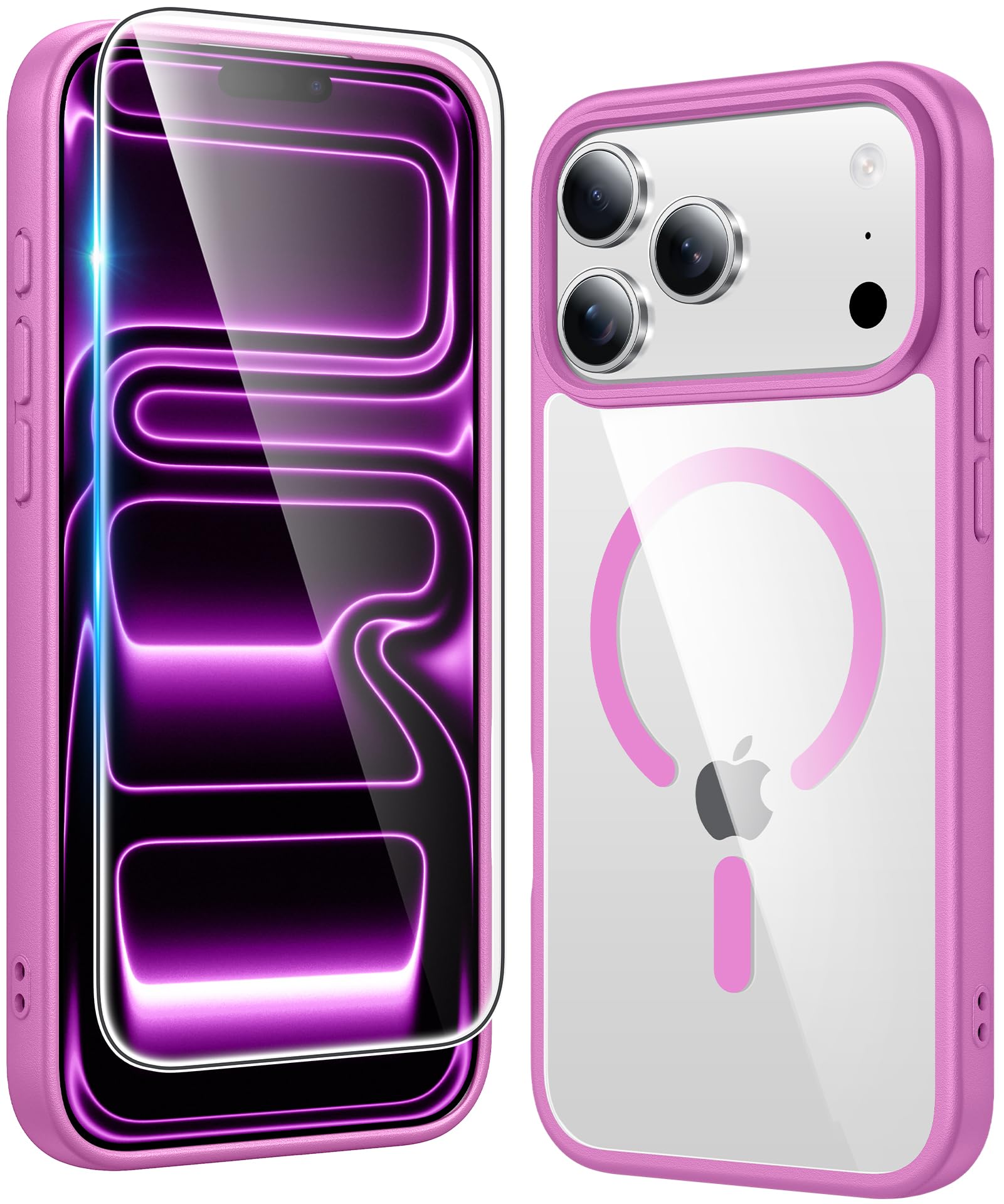 FNTCASE for Phone 17 Pro Case / 18 Pro Case Clear with Screen Protector