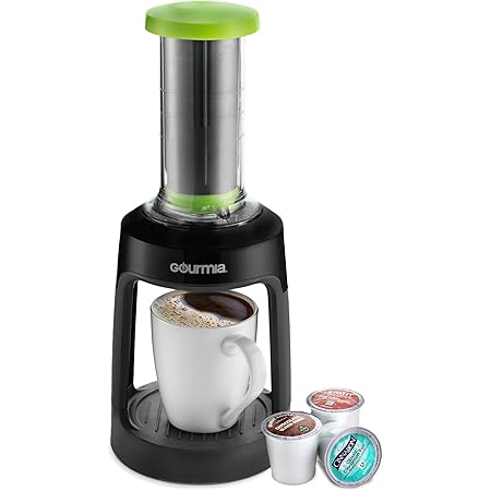 Gourmia GKCP135 Manual Coffee Brewer - Single Serve Manual Hand French Press Coffee Maker - No Electricity - Brew Coffee Anywhere - Green