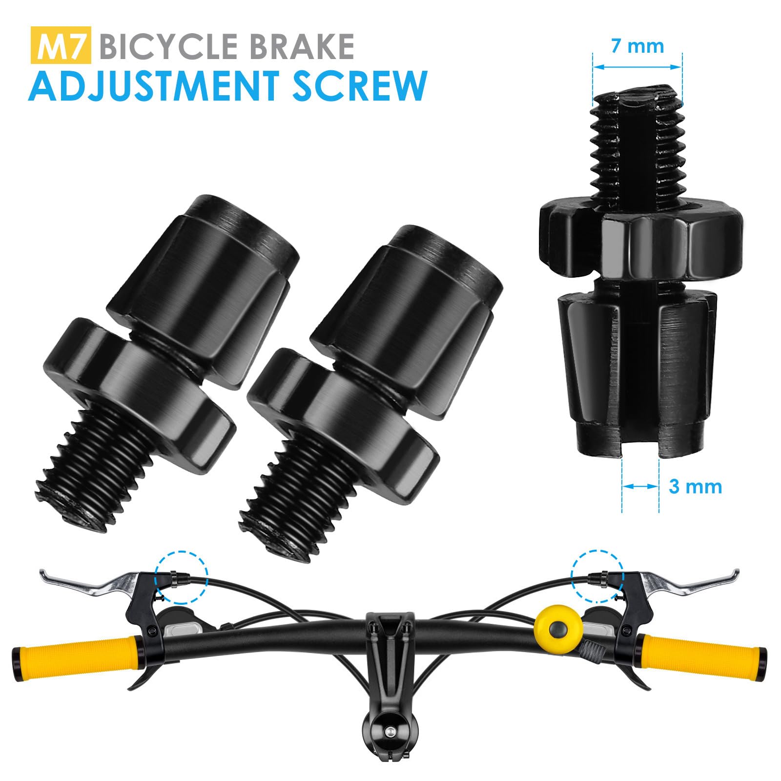 Dadi Di Regolazione Cavo Freni Bici M7 - Lega Alluminio, Argento (4 Pezzi) - Foto 4