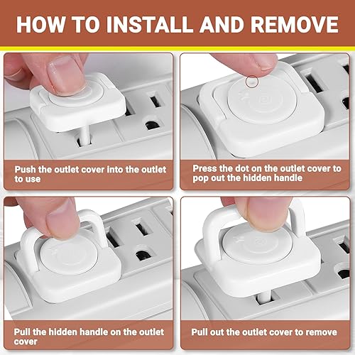 Miniatura 7 de Fundas para enchufes a prueba de bebés, paquete de 40 fundas para enchufes a prueba de niños, protectores de enchufes eléctricos, tapas de seguridad
