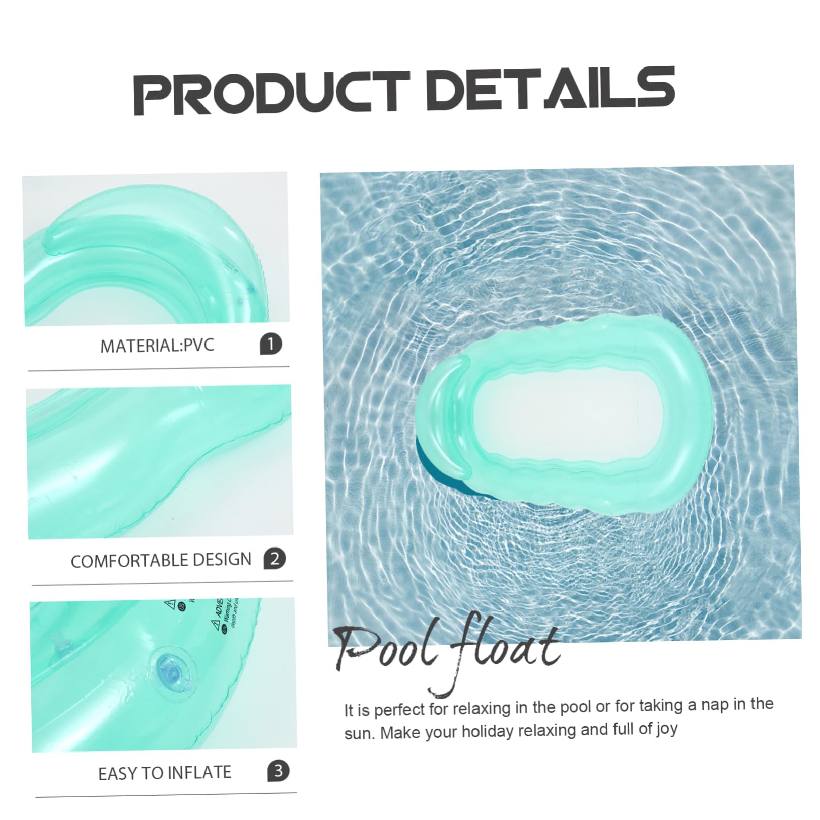 Hamacas Agua Hamaca Flotante Agua Flotante Tumbona Piscina Flota Transpirable Tumbona Flotante Piscina Inflable Hamaca Plegable Hamaca Flotante Flotador Inflable De PVC
