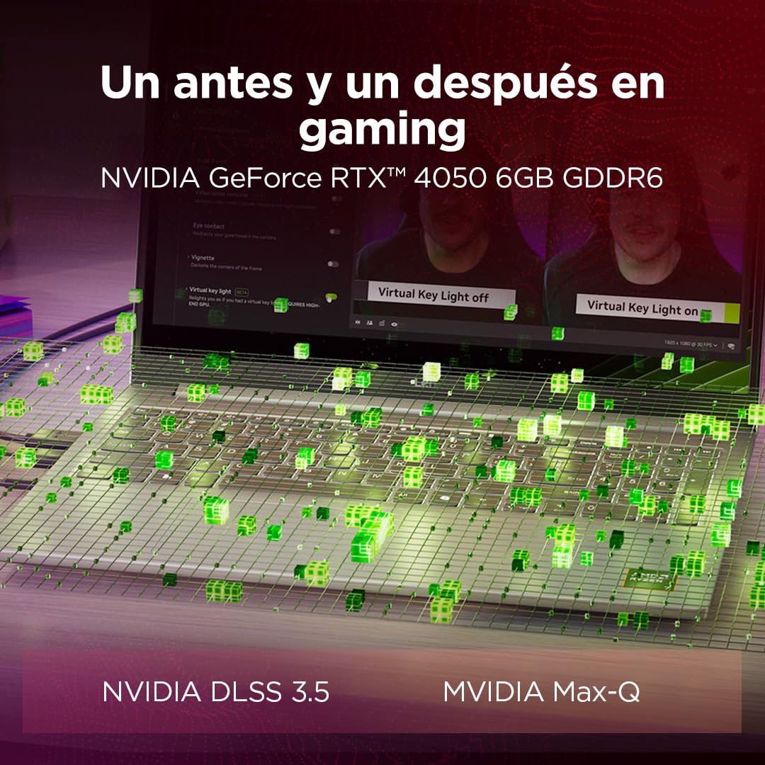 Lenovo LOQ Essential Gen 10 - Ordenador Portátil Gaming IA 15.6" FHD (AMD Ryzen 7 7735HS, NVIDIA GeForce RTX 4050, 16GB RAM, 512GB SSD, 144Hz, Wi-Fi 6, Sin Sistema Operativo) QWERTY Español - Gris