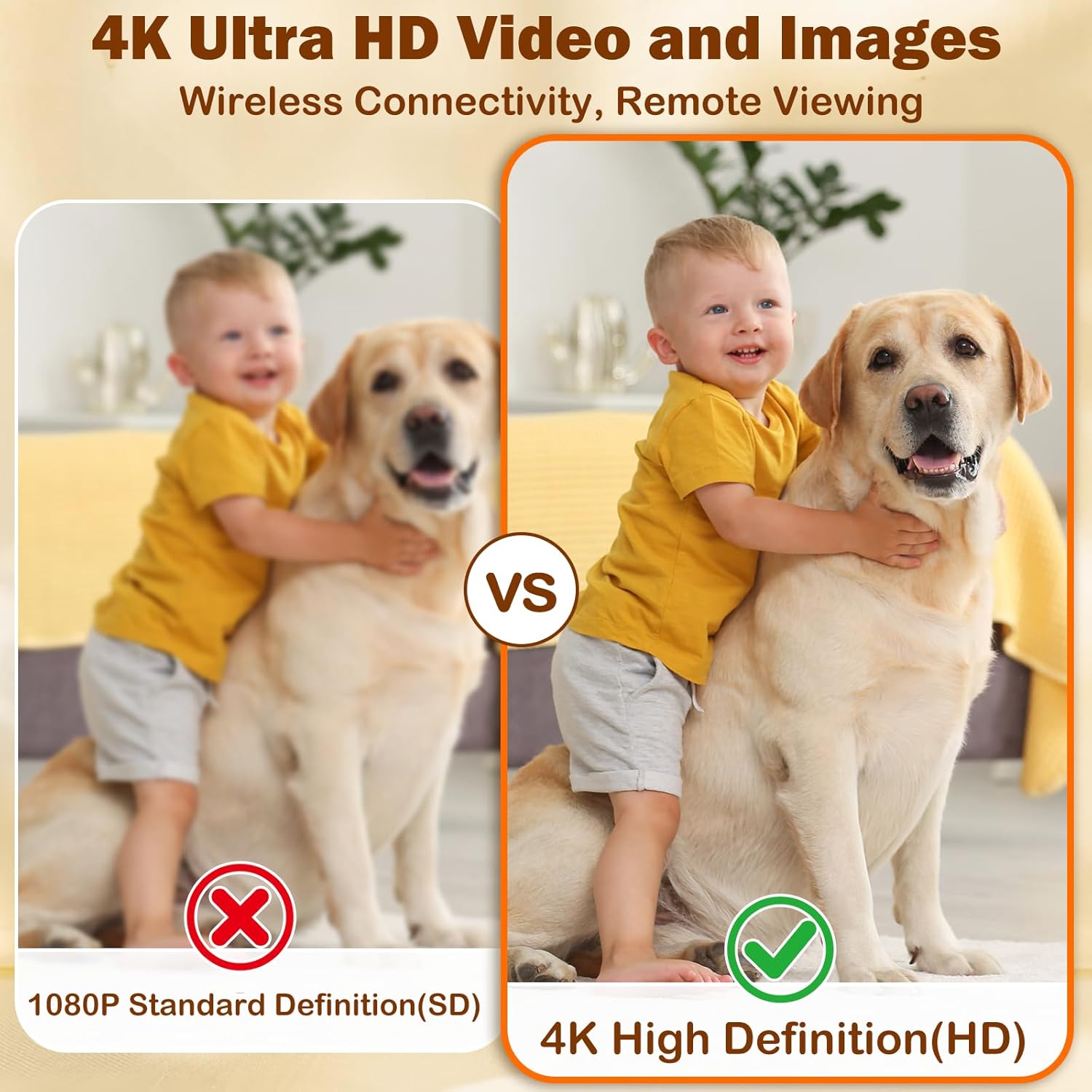 Mini HD 4K Wireless Camera Portable Nanny Cam with Night Vision, Motion Detection, and Phone App Live View - Compact Security Pet Camera for Home/Office 24/7 Cycle Save Video (Small)