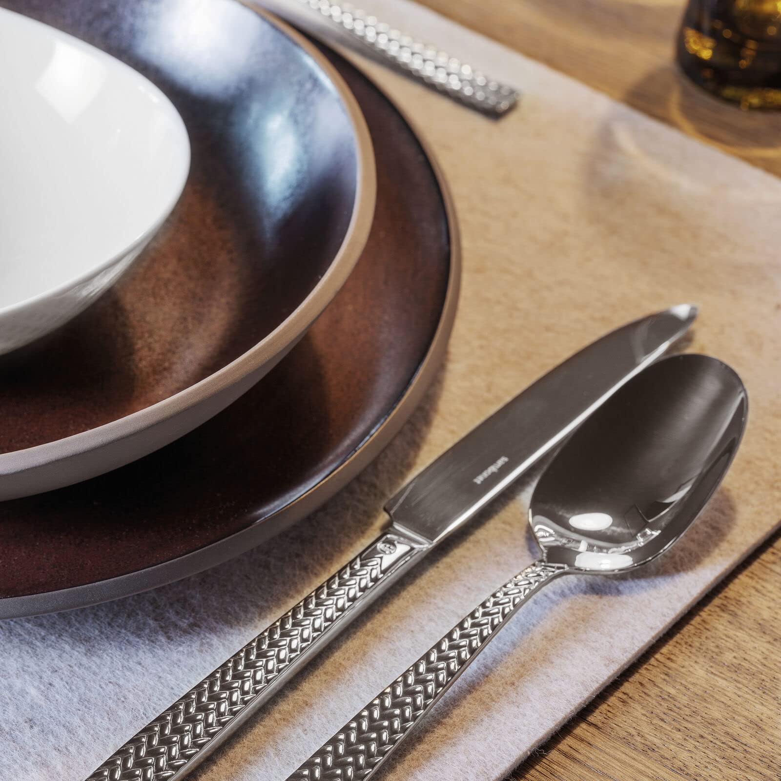 Sambonet Cortina 52522-81 set di Posate da Tavola acciaio inox 18/10, per 6 persone, 24 pezzi: 6 forchette, 6 cucchiai, 6 coltelli, 6 cucchiaini tè