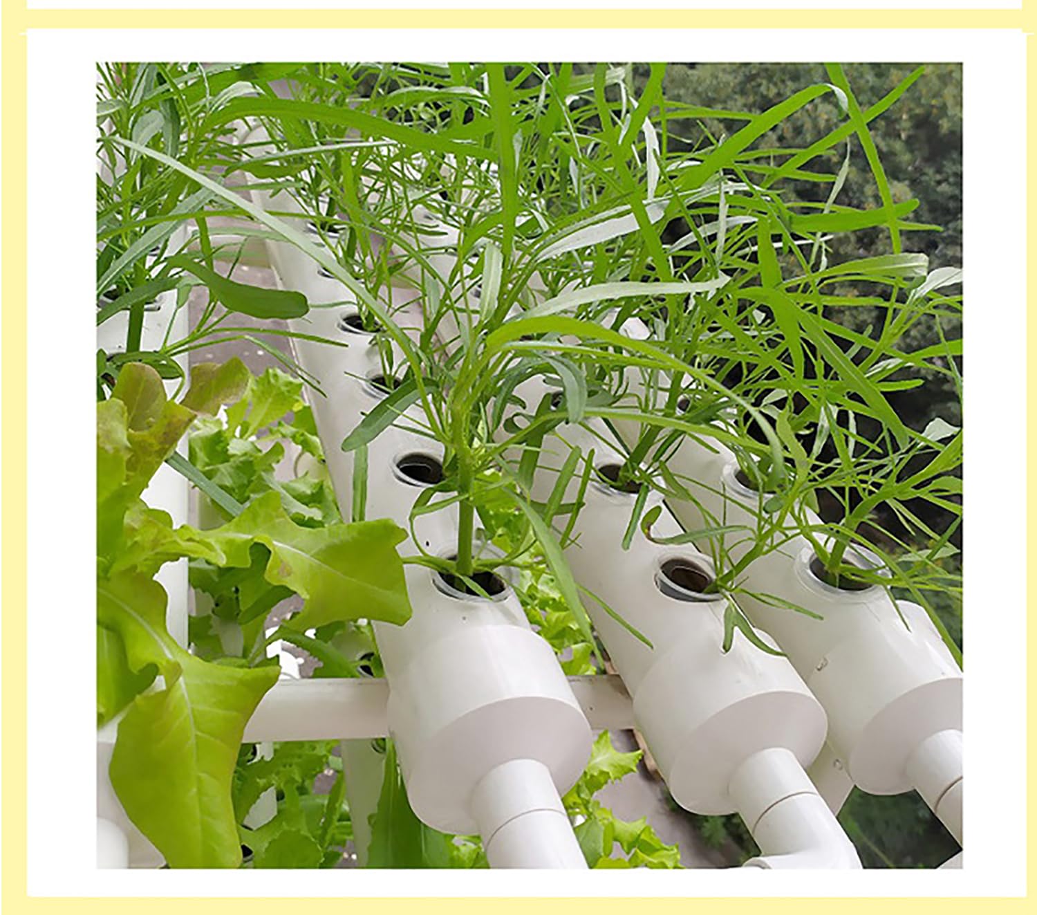 Sistema di coltivazione idroponica con 108 siti di impianto, 4 livelli, kit di coltivazione idroponico mobile, tubi senza terra, con pompa dell'acqua per insalata, fragole, pomodori, PVC U