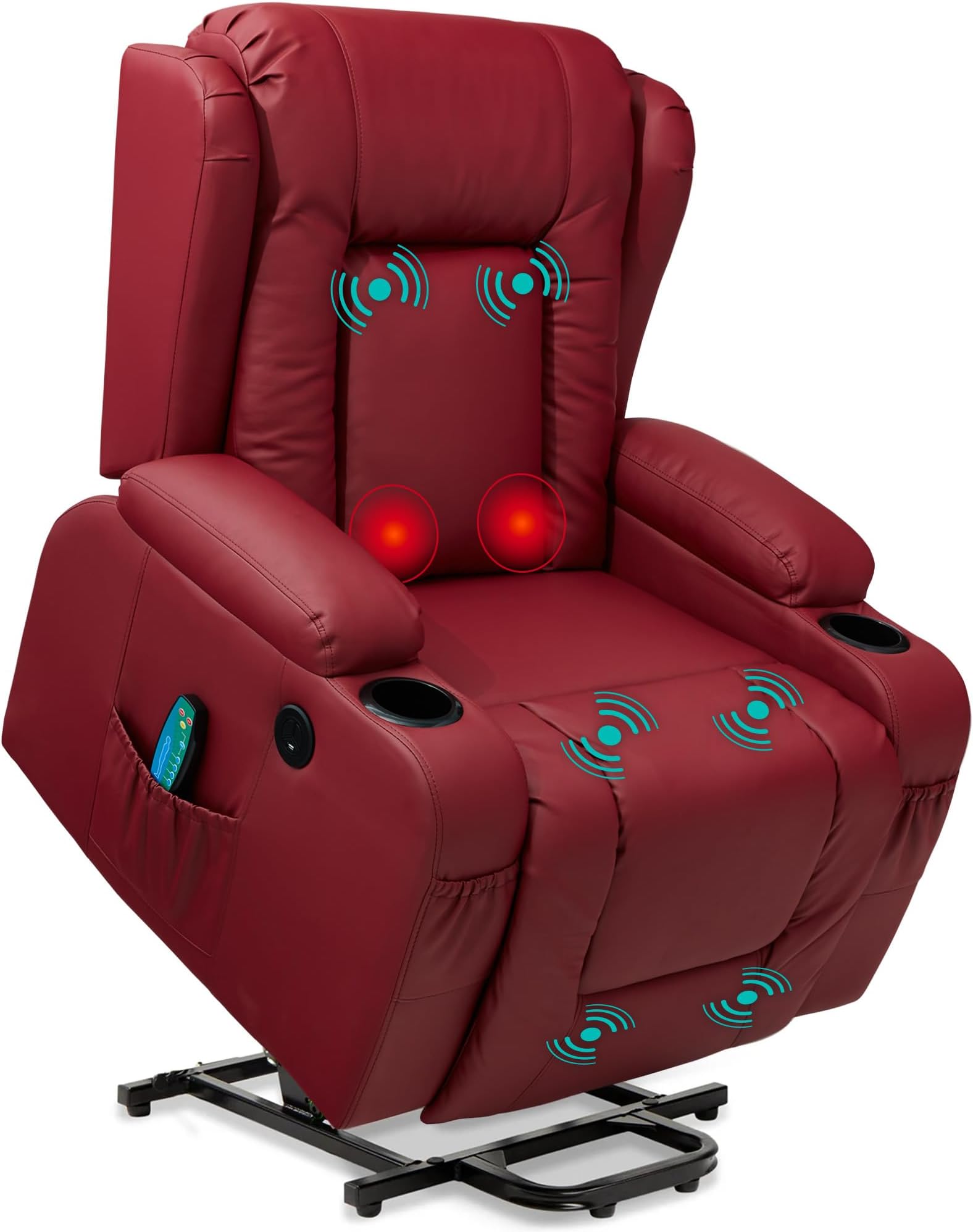 Amazon.com: Acme Zuriel Motion Rocker Recliner in Red Synthetic Leather ...