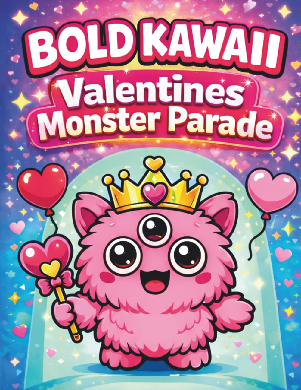 Bold Kawaii Valentine Monster Parade Coloring Book for Kids: A Cute & Fun Holiday Activity with Adorable Love Creatures, Hearts, and Festive Designs