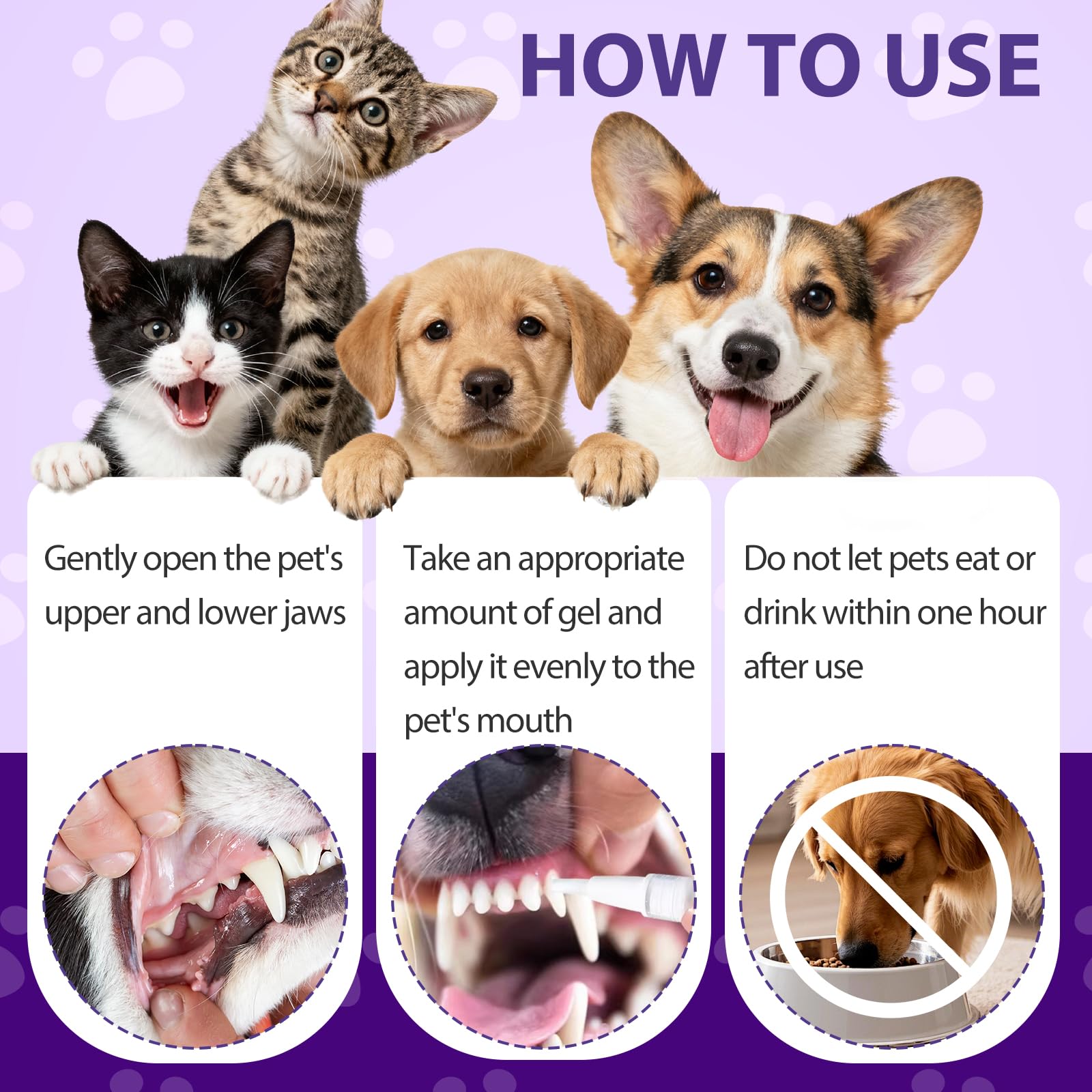 3 Piezas Pet Oral Repair Gel, BolíGrafo para El Cuidado Bucal De Mascotas, PortáTil La Limpieza Dental, BolíGrafo El Aseo Diario De Mascotas, para Gatos Y Perros