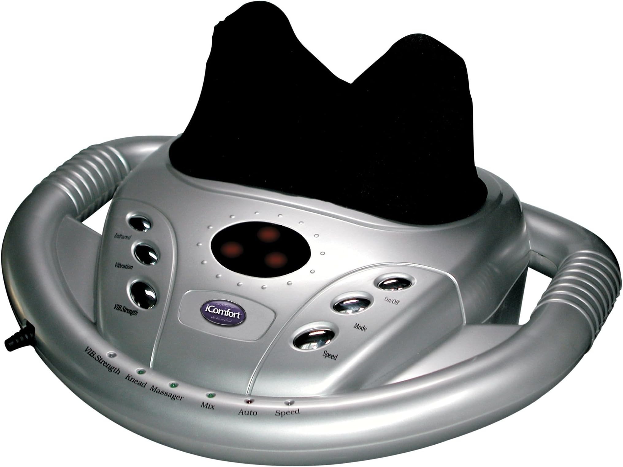 IC0908 Vibration Kneading Neck Massager, Shiatsu Design Neck and Shoulder Massager, Silver
