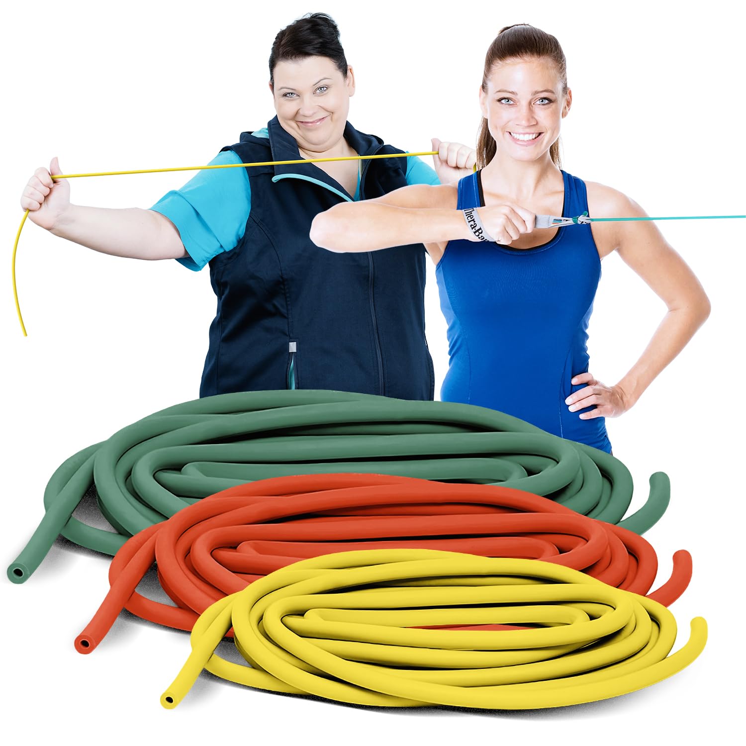TheraBand Tubings 3 x 1,50m | Home Workout Resistance Bands Set