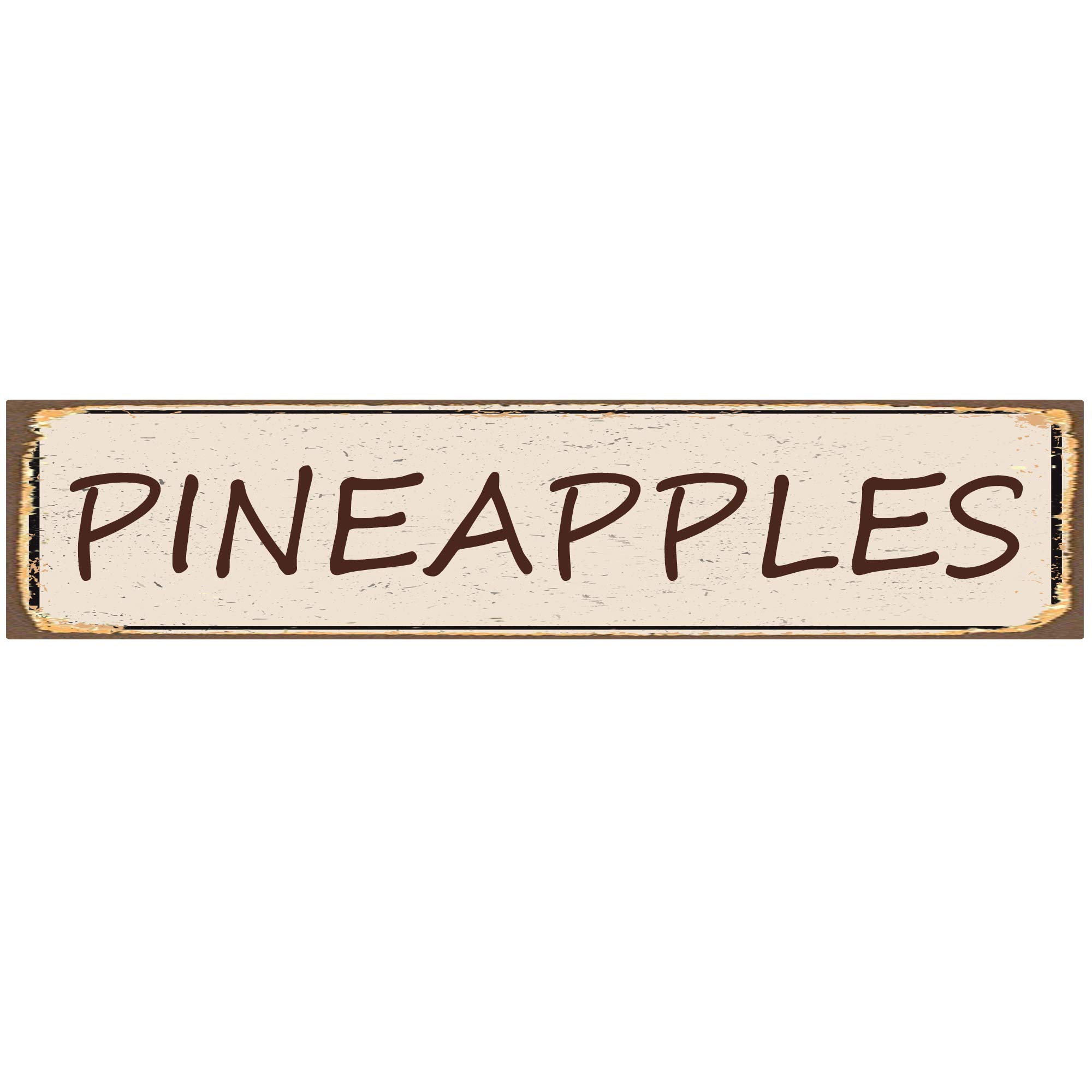 Pineapples Retro Tin Signs Aluminum Metal Sign for Kitchen Home Garden Wall Bar Cafe Decor 4x16 Inch