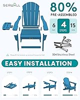 Vista 314 de SERWALL - Silla plegable Adirondack para patio, jardín, exterior, resistente a la intemperie, sillas para hoguera, color naranja