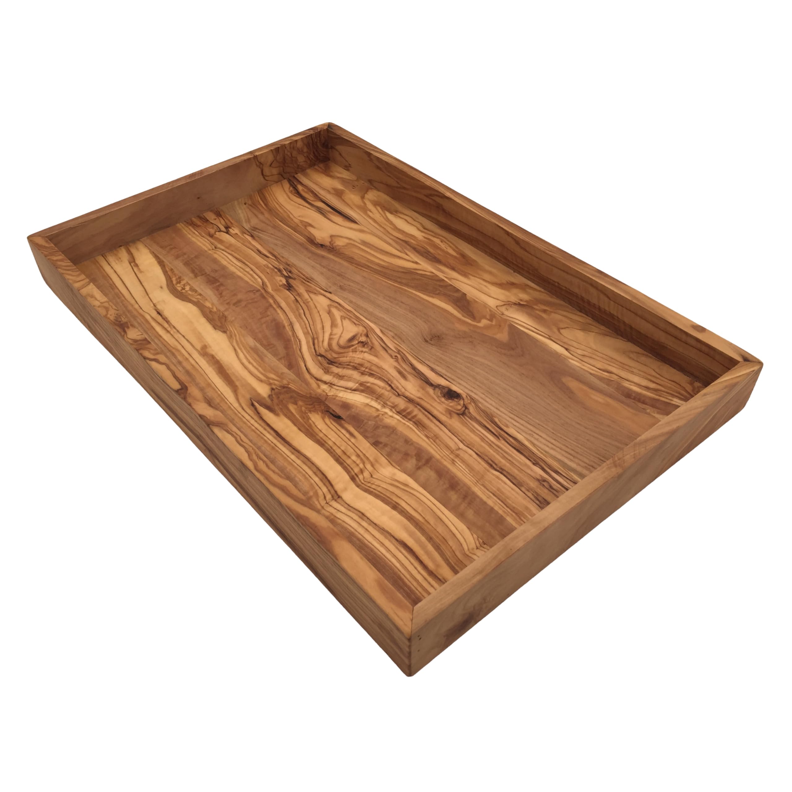 Vassoio "My Home" in legno di ulivo – Vassoio rettangolare da portata 42 x 27 x 4 cm, ripiano decorativo in legno di alta qualità