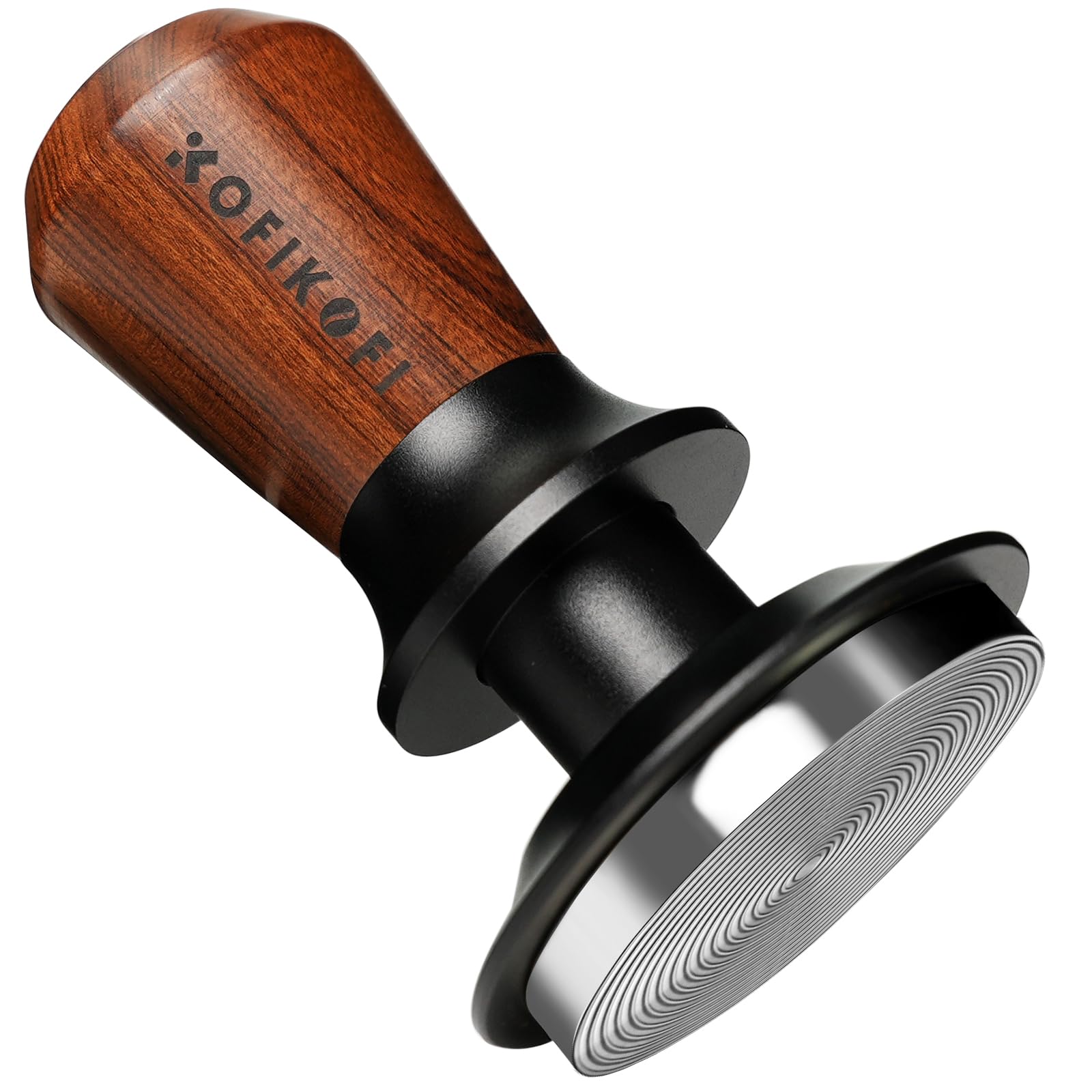 KOFIKOFI 58mm Kaffee Tamper mit Doppelfeder 30lbs Anpressdruck Kaffeemehlpresser Base Ripple Kaffee Tamper 304 Edelstahl kaffeestampfer Espresso Zubehör für 58mm Siebträger