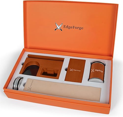 Juego de afiladores de cuchillos rodantes con dos discos adicionales, correa de cuero y soporte, regalo elegante para chefs y cocineros, kit de