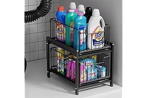 2 Tier Sliding Wire Basket Drawers for Kitchen and Bathroom Cabinets Organization
