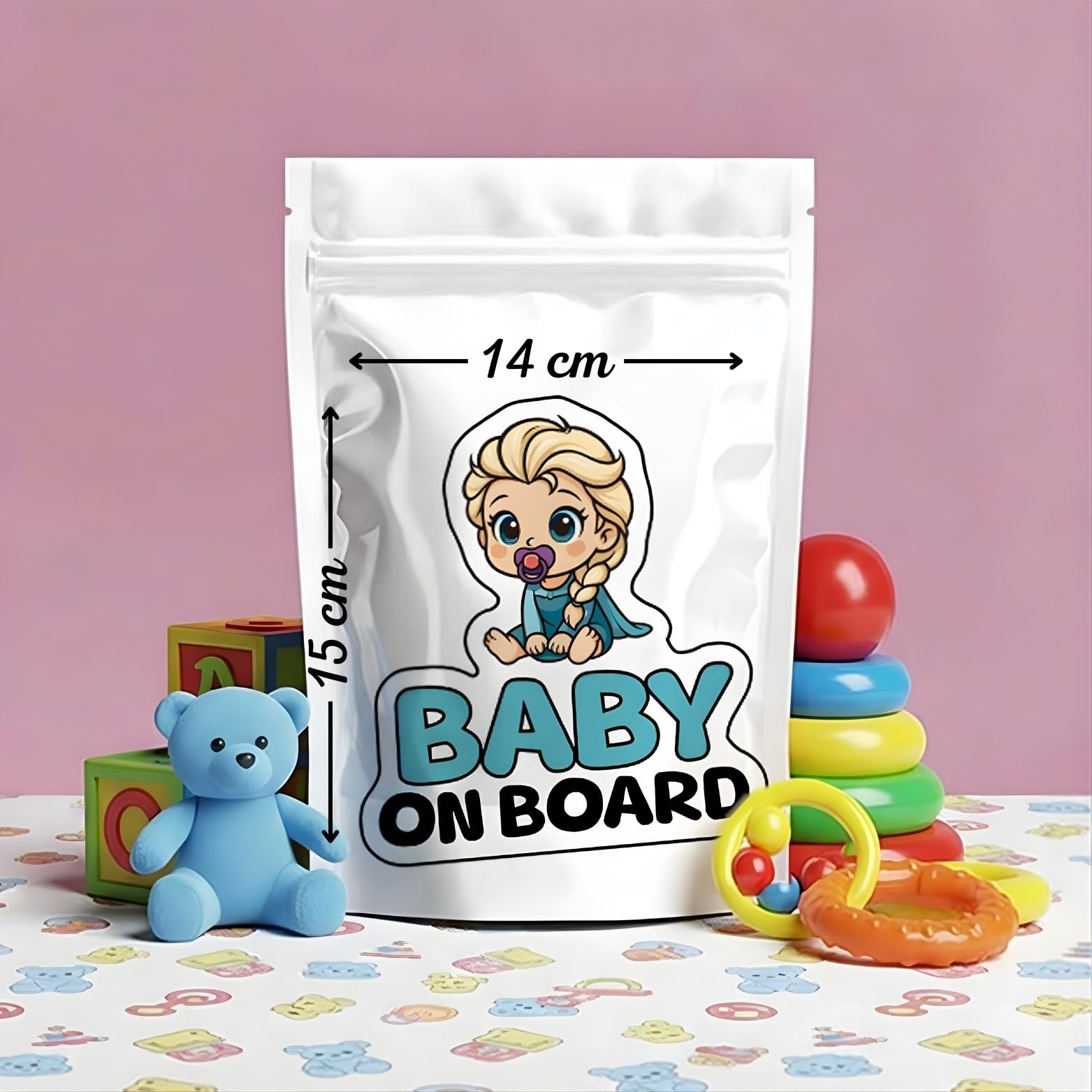 Baby on Board Sign for Car Baby Princess, High Visibility Window Sticker Badge, Easy Apply & Remove, Universal Safety Sign - Image 2