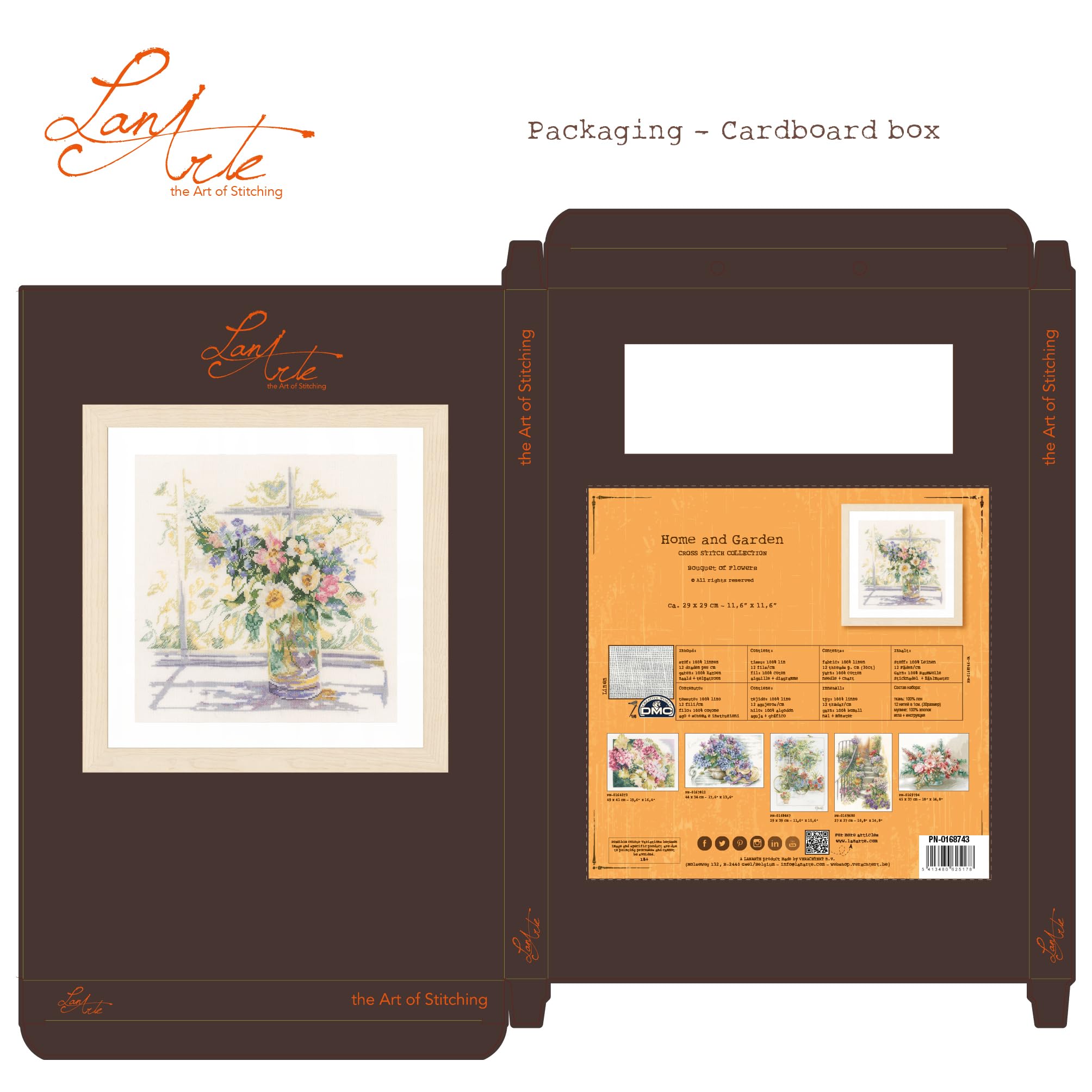 Lanarte Kreuzstich Stickpackungen Gezählter Kreuzstichbilder Set BLUMEN IN ZARTEM LICHT Wanddekoration Handarbeit Set für Erwachsene 29 x 29 cm DIY Deko Bastelset Handwerker Kreative Geschenkset
