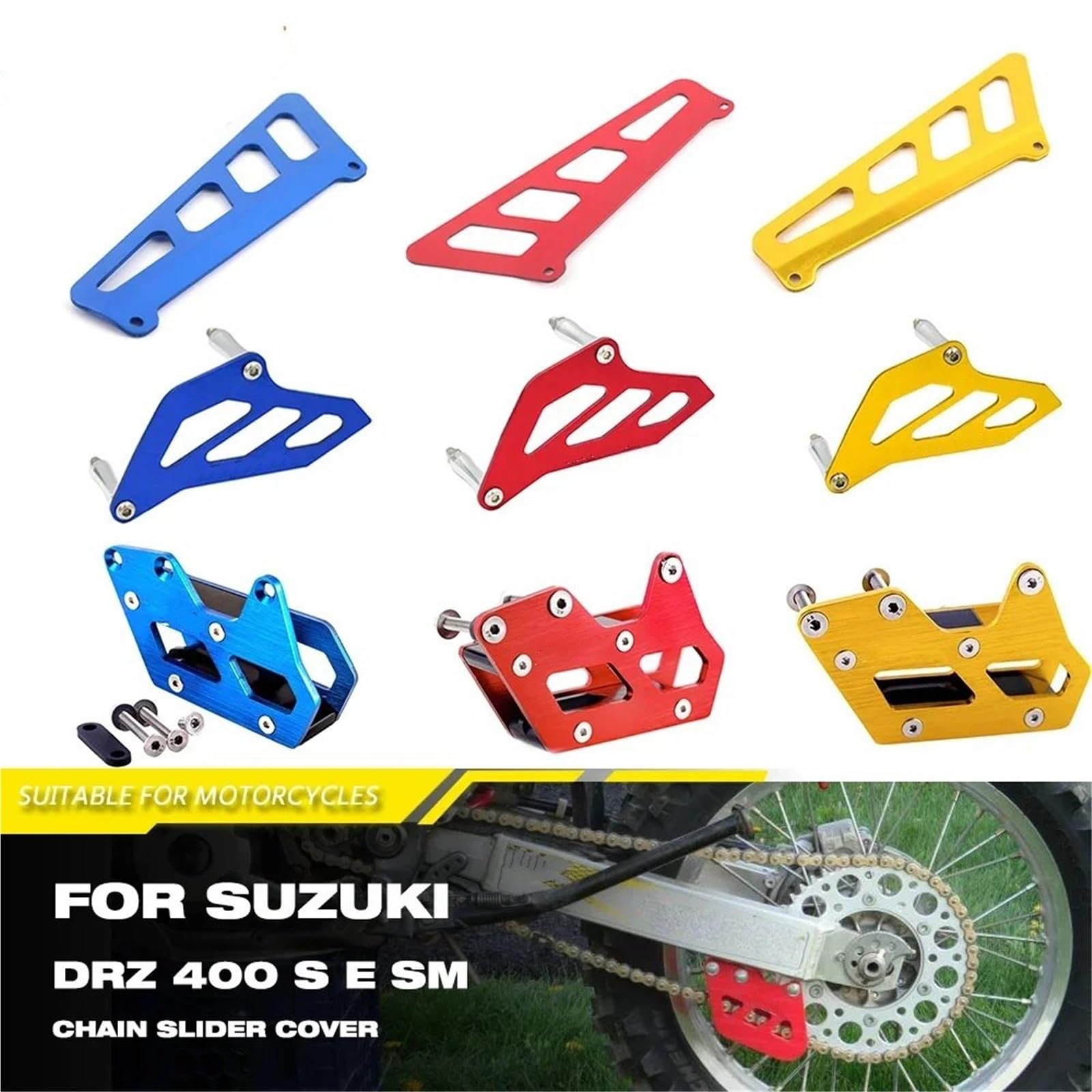 Osłona zębatki silnika Pasuje do Suzuki DRZ400 DRZ400E DRZ400S DRZ400SM Osłona łańcucha zębatki prowadnicy wahacza