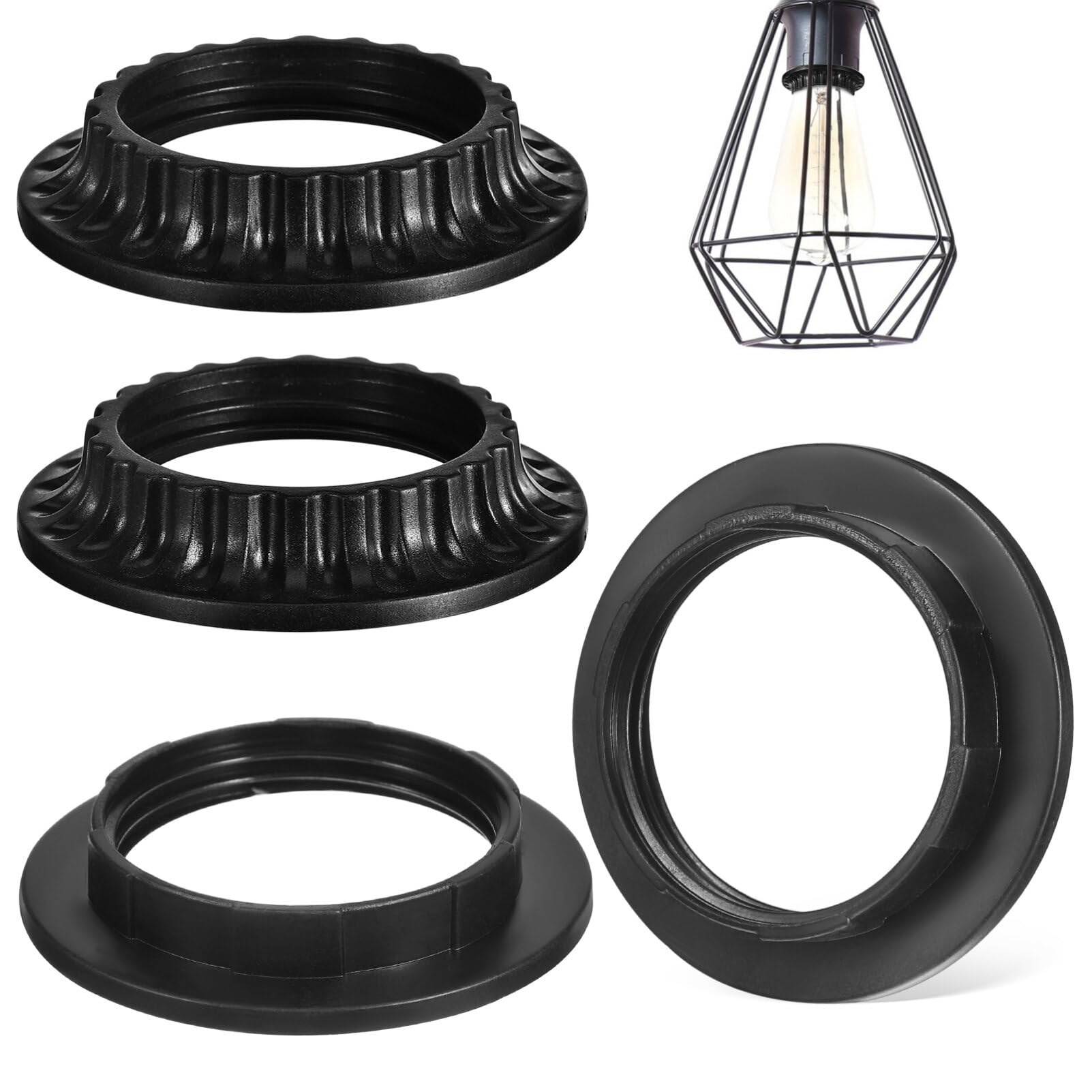 Amazon.com: HOMSFOU 4pcs Light Socket Shade Rings, E26 Lamp Shade Rings ...