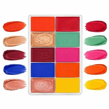 MAQPRO 10 Color Cream Makeup Palette | Creativity Colors | Mini Credit Card Size Palette 3.25 x 2.25 in | Professional Blendable Cream Formula | Compact & Easy to Carry | 10-Pan Travel Size Makeup