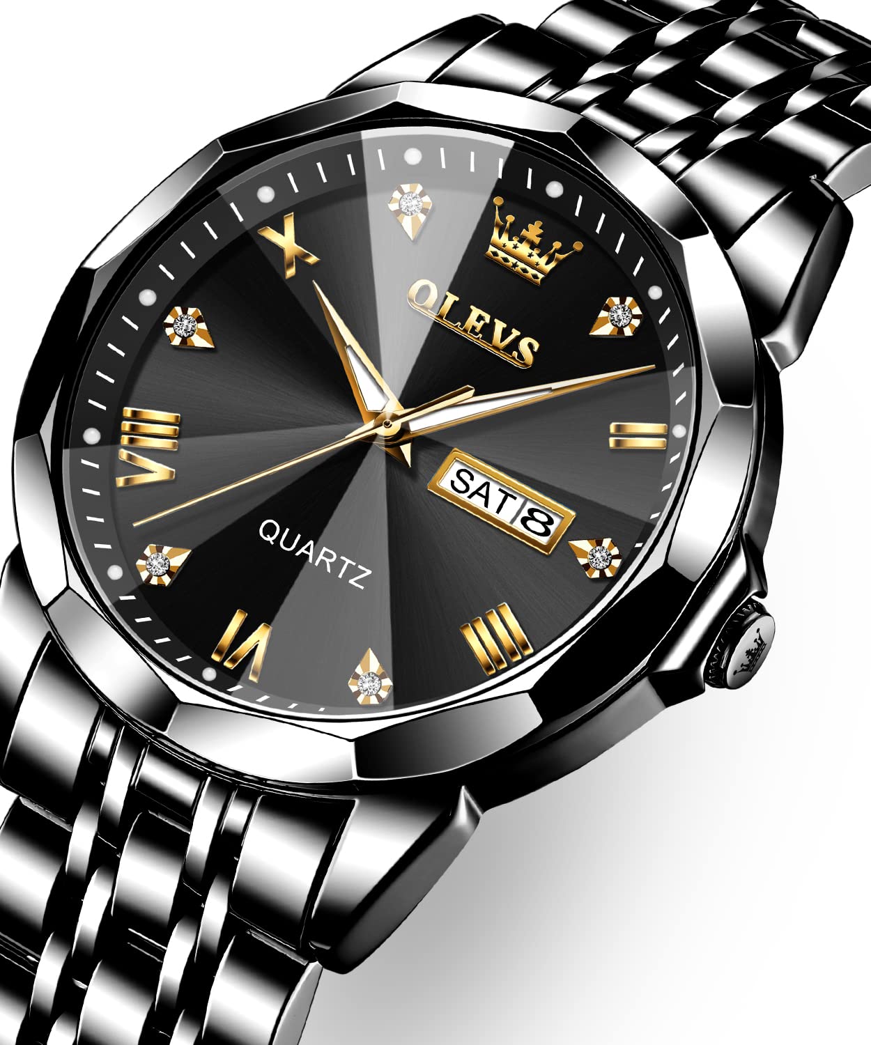 OLEVS Herrenuhren Lederarmband Chronograph Japanische Quarz Herren Uhr mit Datum Wasserdicht Klassische Elegantes Armbanduhr Herren Geschenk