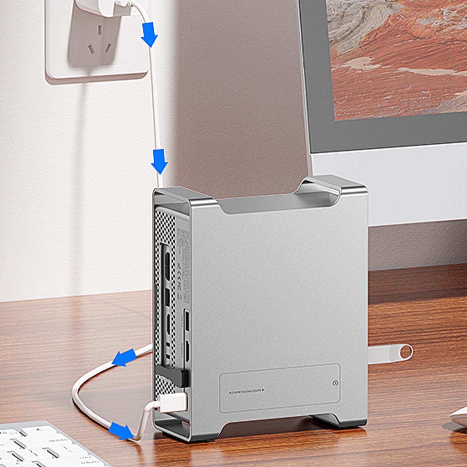 Enclosure per HDD NVMe ad alta velocità con interfacce USB C Alloggiamento in alluminio e sistemi di raffreddamento efficienti Enclosure HDD NVMe PCIe