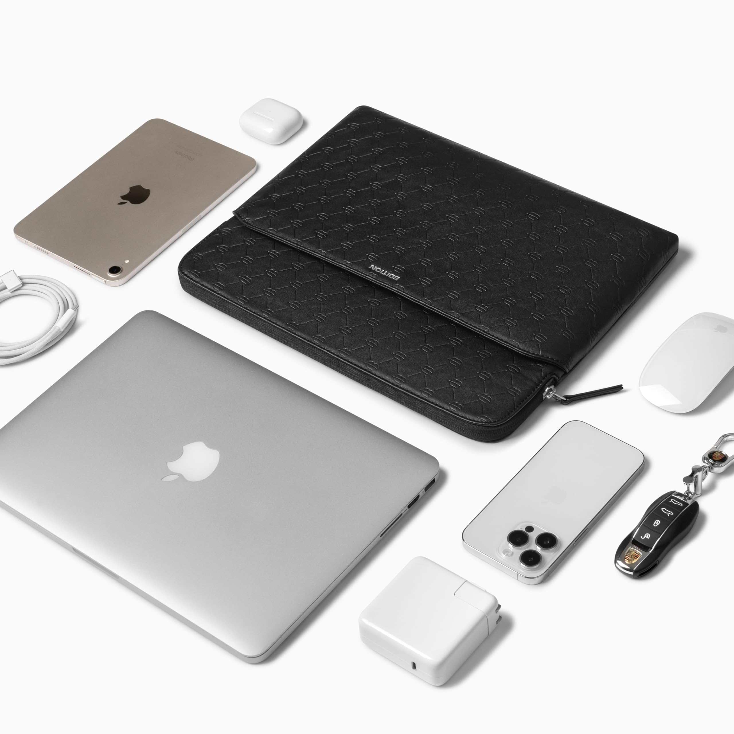 Comfyable x Edition - Custodia per laptop in finta pelle da 13" e 14", compatibile con MacBook Air M5 da 13" e MacBook Pro M5 Pro/Max 2026 da 13", custodia da viaggio per Mac con tasca frontale con