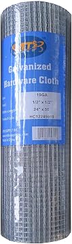 MTB Supply Galvanized After Welding Hardware Cloth 24 Inch x 50 Foot -1/2 Inch x 1/2 Inch 19GA