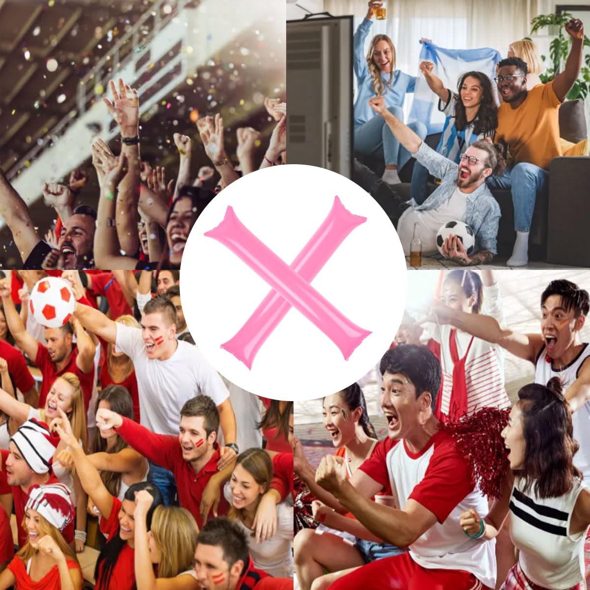140 szt. Thunder Sticks, pogrubione kije cheering Team Spirit Boom Sticks, plastikowe kije dopingujące, nadmuchiwane pioruny, sportowe okrzyki koszykówki, imprezy piłkarskie, imprezy taneczne