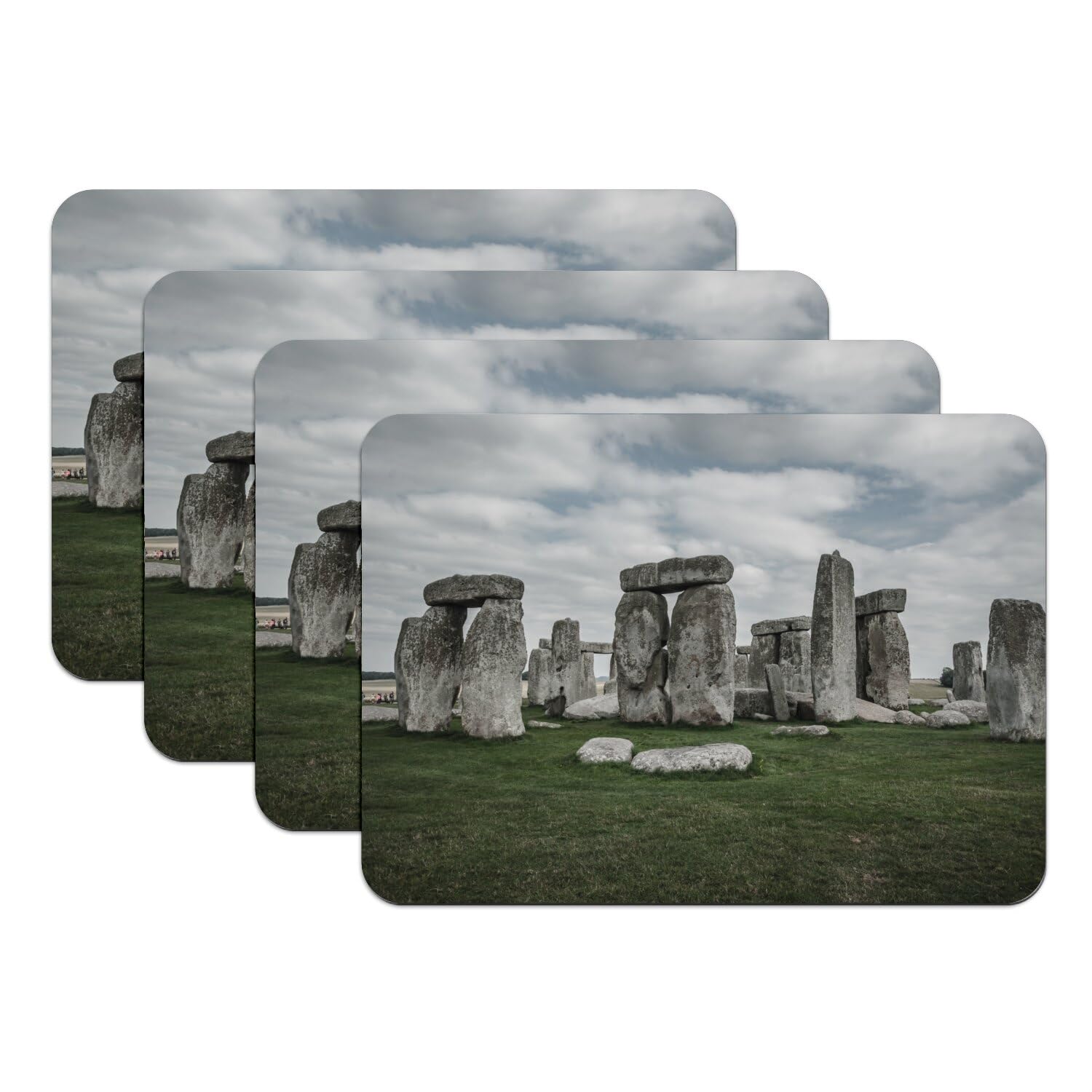 Dessous de table en caoutchouc noir Stonehenge motif celte finition premium