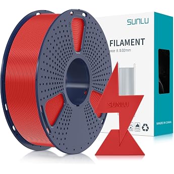 SUNLU Hyper PLA Filament 1.75 mm 3D Printer Filament PLA Rapid PLA with 50-600 mm/s Dimensional Accuracy +/- 0.02 mm Compatible with Most 3D Printers 1 kg Spool - Red