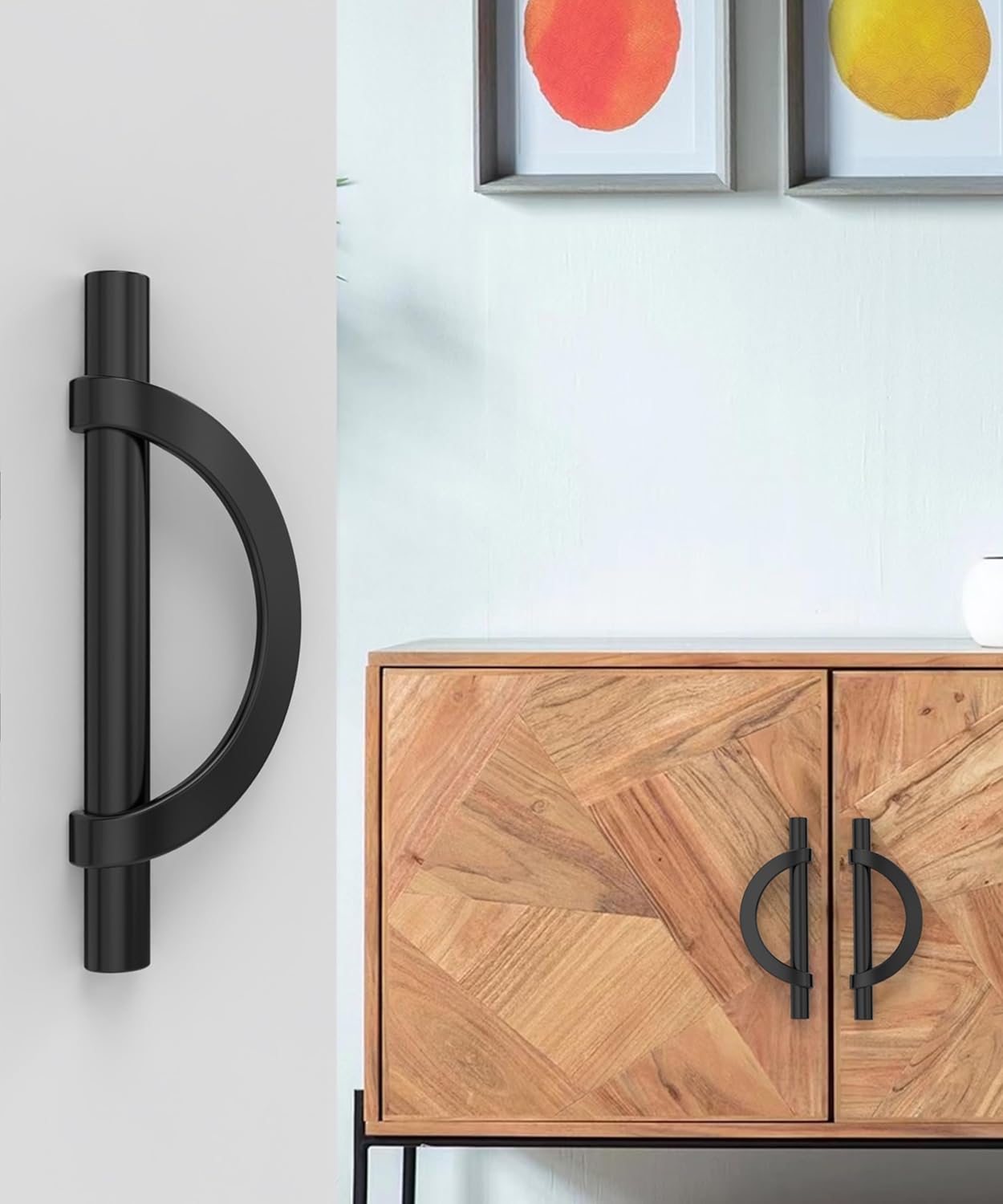 10 Pack 3-3/4 Inch(96MM) Black Cabinet Pulls Kitchen Cabinet Handles Matte Black Hardware for Cabinets Cupboard Drawer Pulls