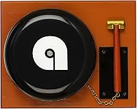 AmberSports Ring Gong Fight Bell & Hammer Set - All-Steel 10-Inch Boxing Wrestling Timer on Wood Base